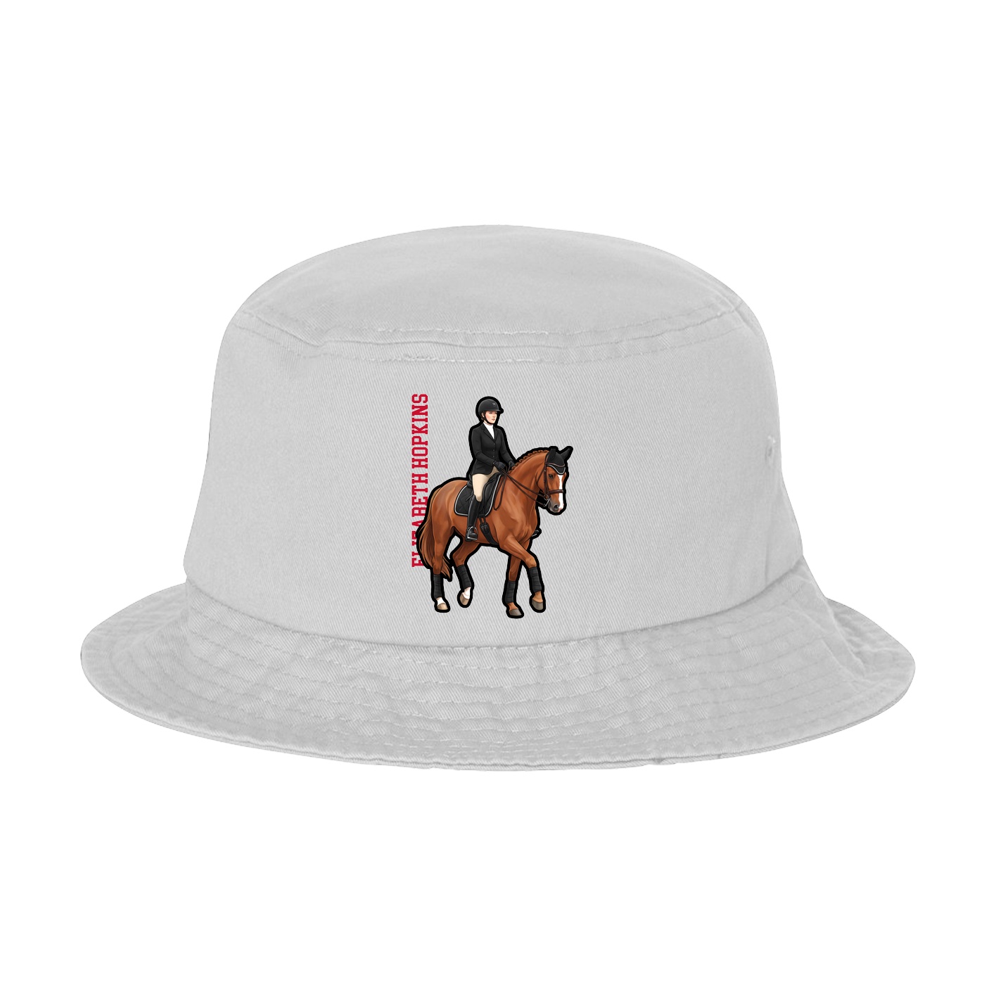 Bucket Cap — Name Vertical in White