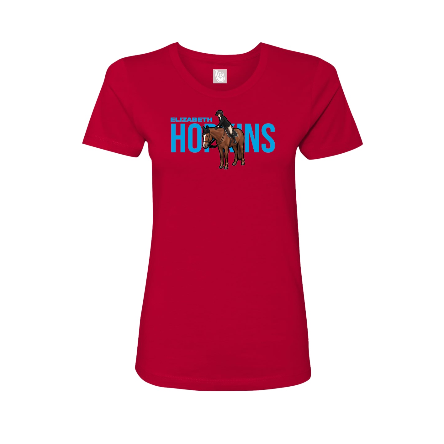 Fitted Women's Tee — Player Name in Red