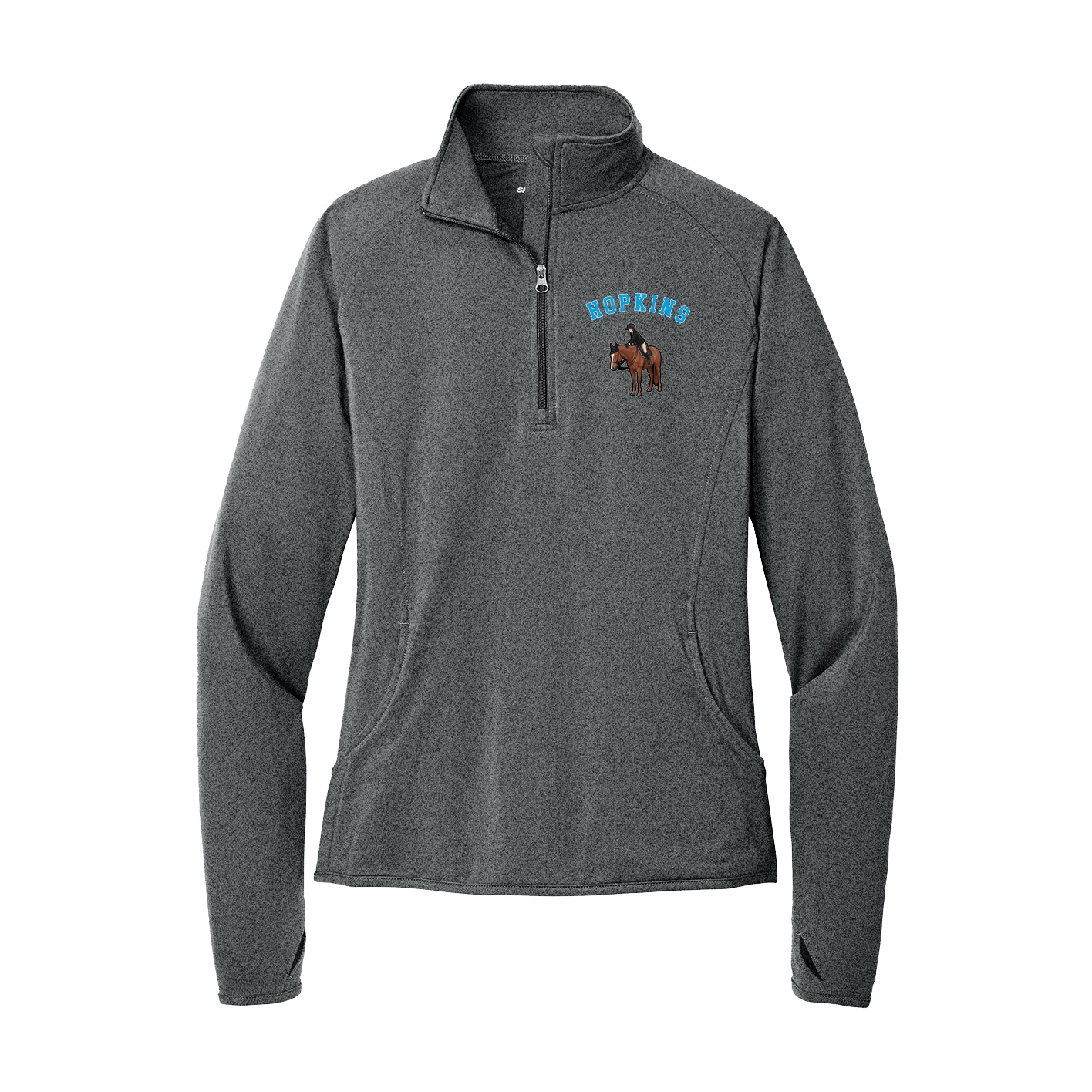 Women's Q-Zip Pullover — Shirsey Arch in Grey