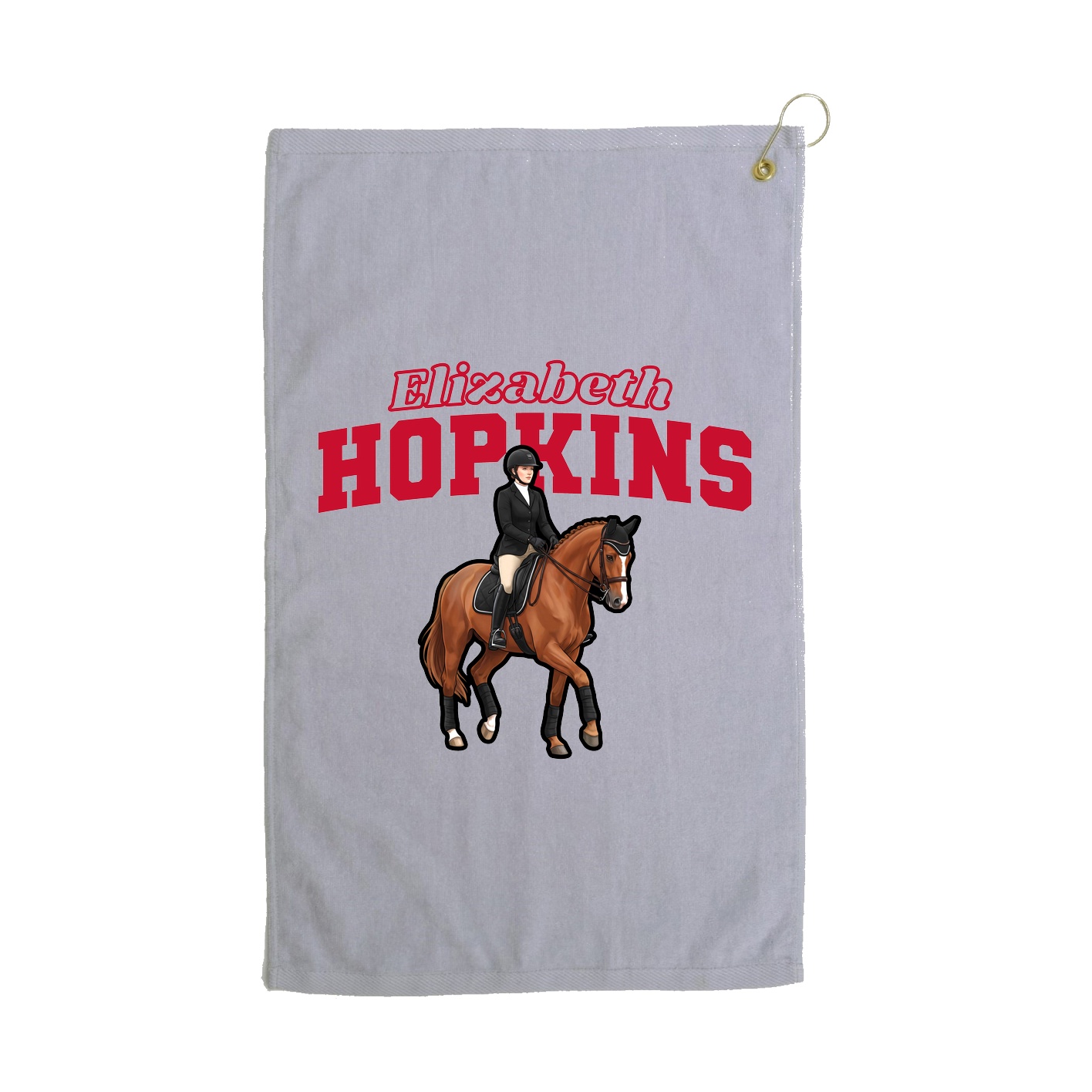 Golf Towel — Name Arch in Grey