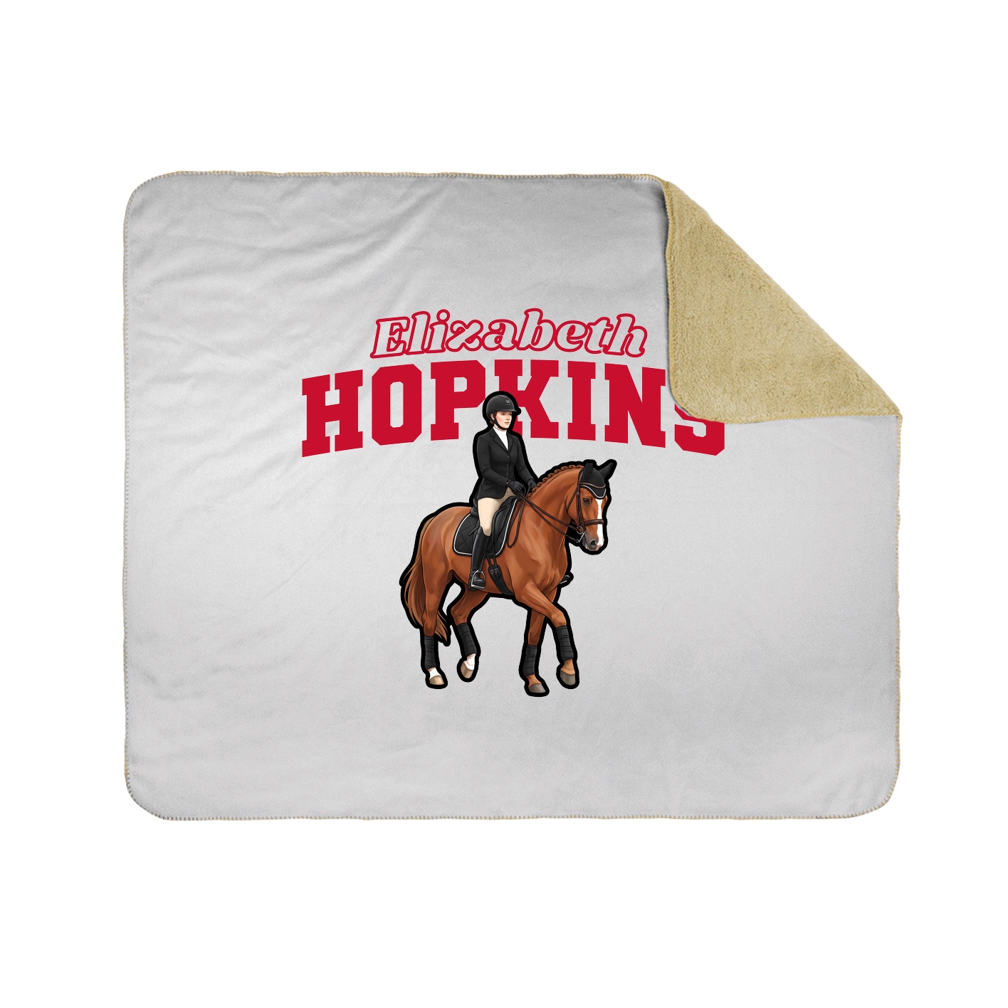 Throw Blanket — Name Arch in White