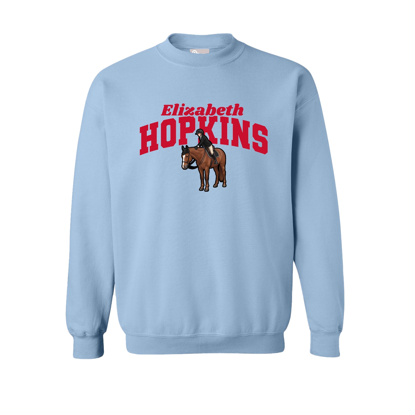 Fleece Crew — Signature Arch in Light Blue