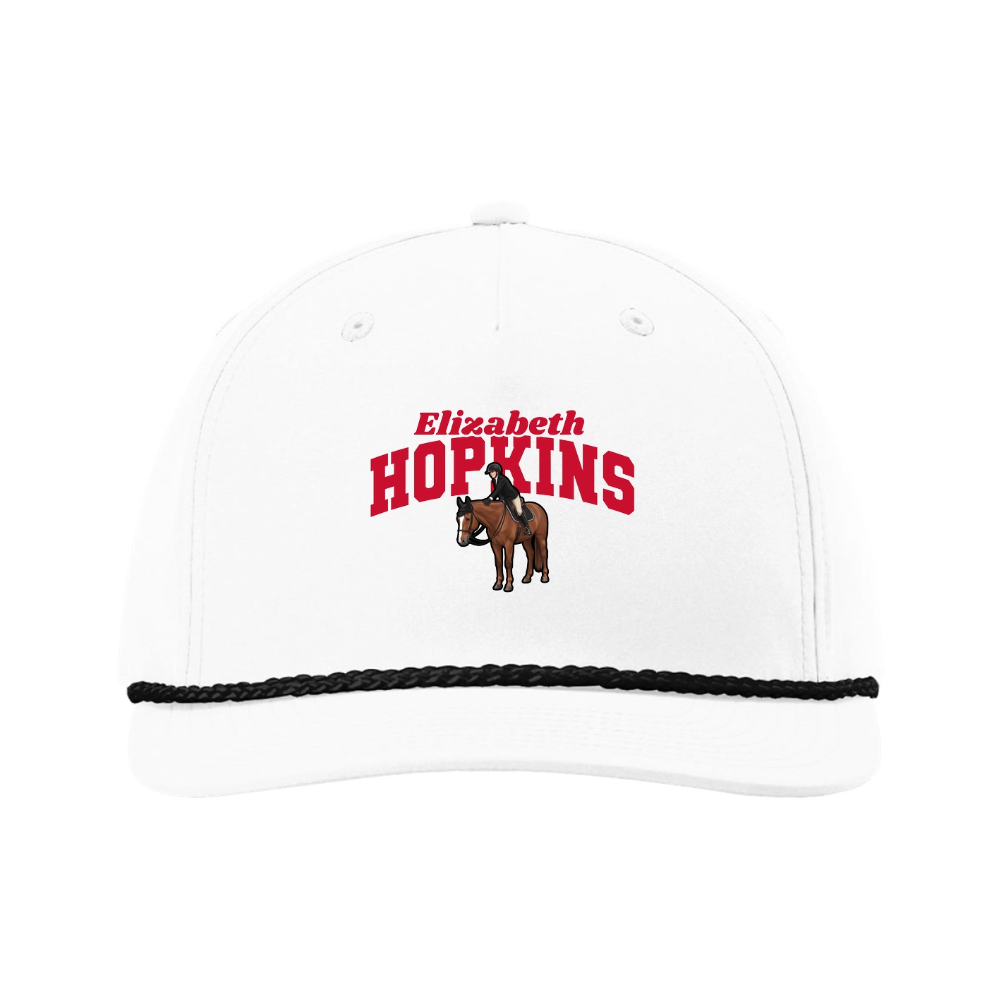 Five-Panel Classic Rope Cap — Signature Arch in White