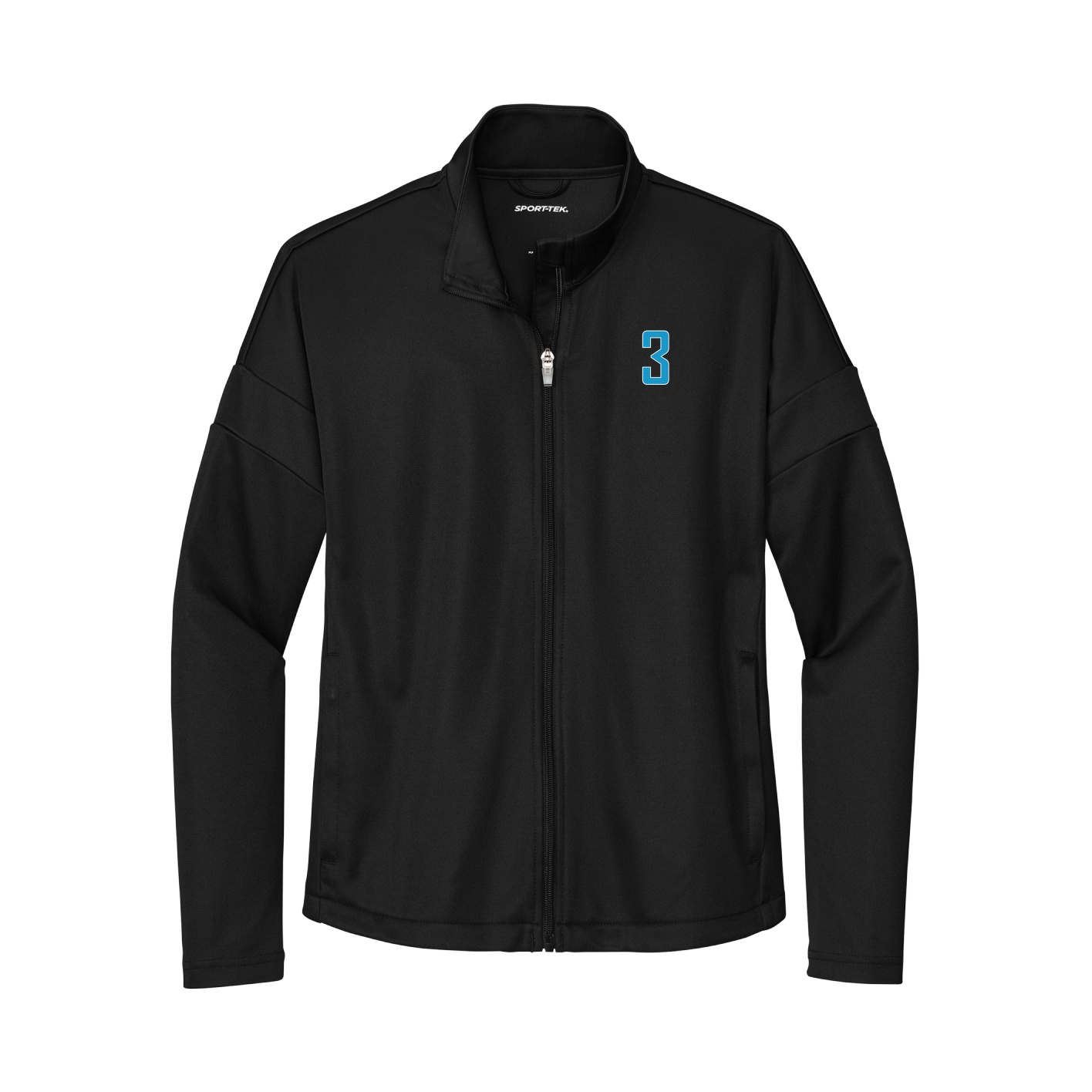 Womens Team Travel Full-Zip Jacket — Front Shirsy in Black