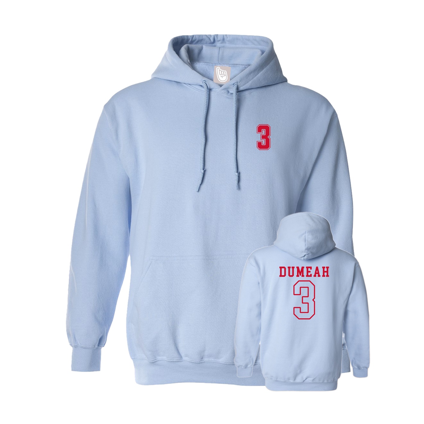 Hoodie — Chest Back in Light Blue