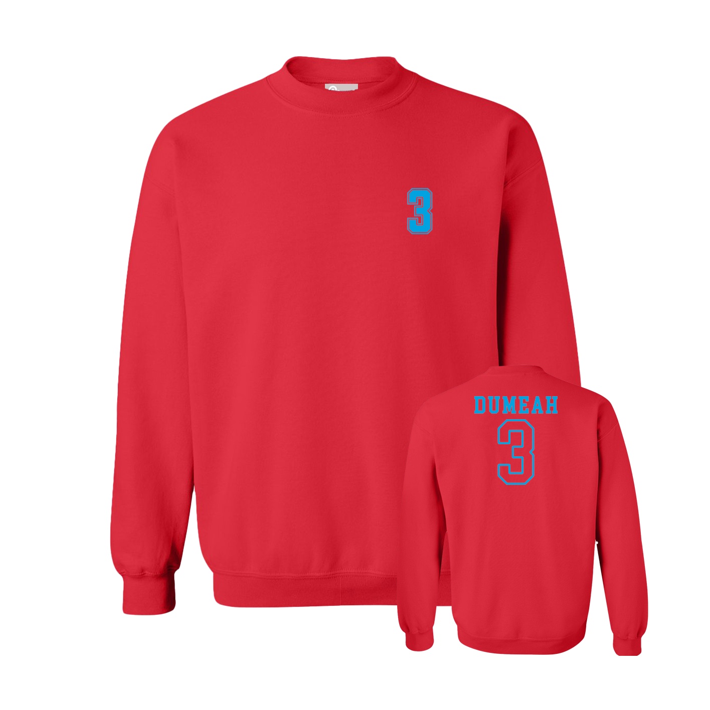 Fleece Crew — Chest Back in Red