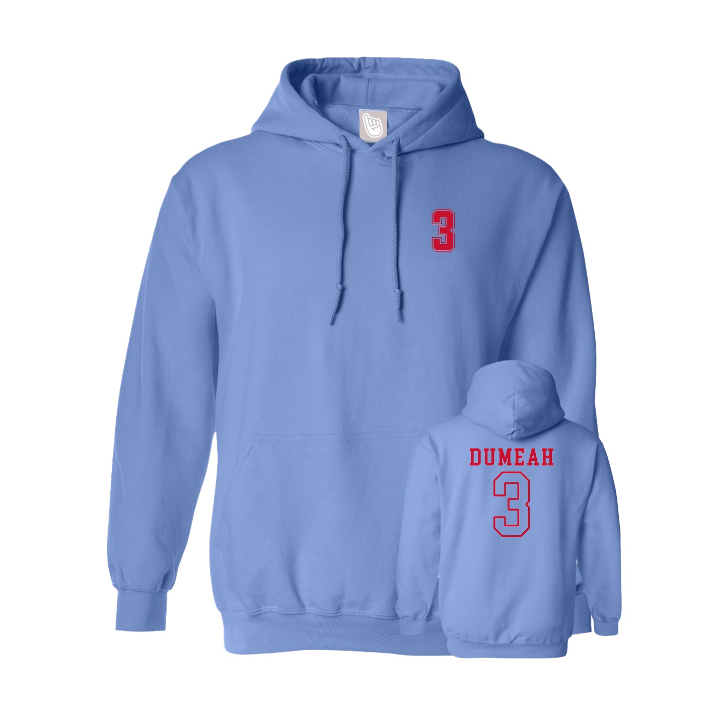 Youth Hoodie — Chest Back in Powder Blue