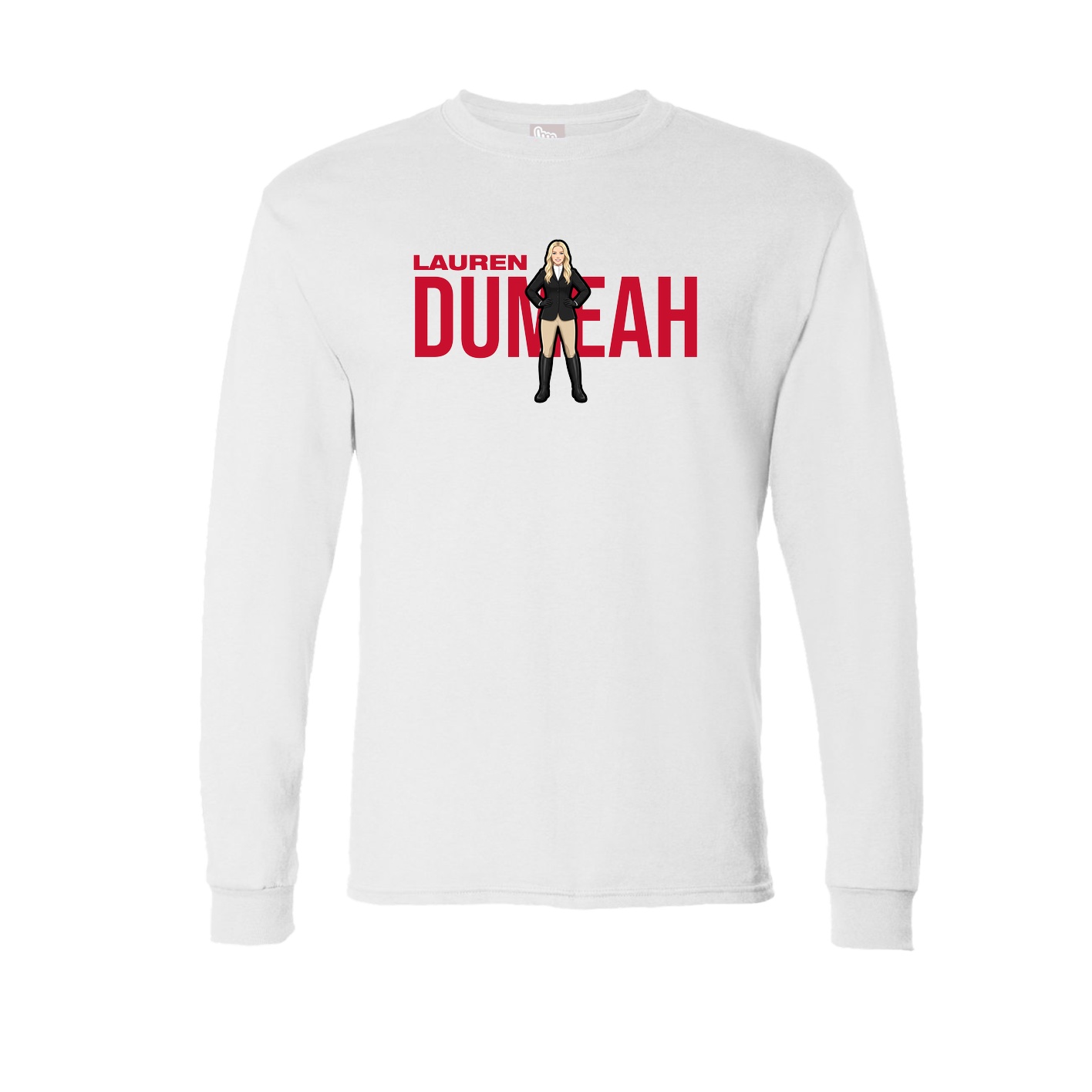 Long Sleeve Tee — Player Name in White
