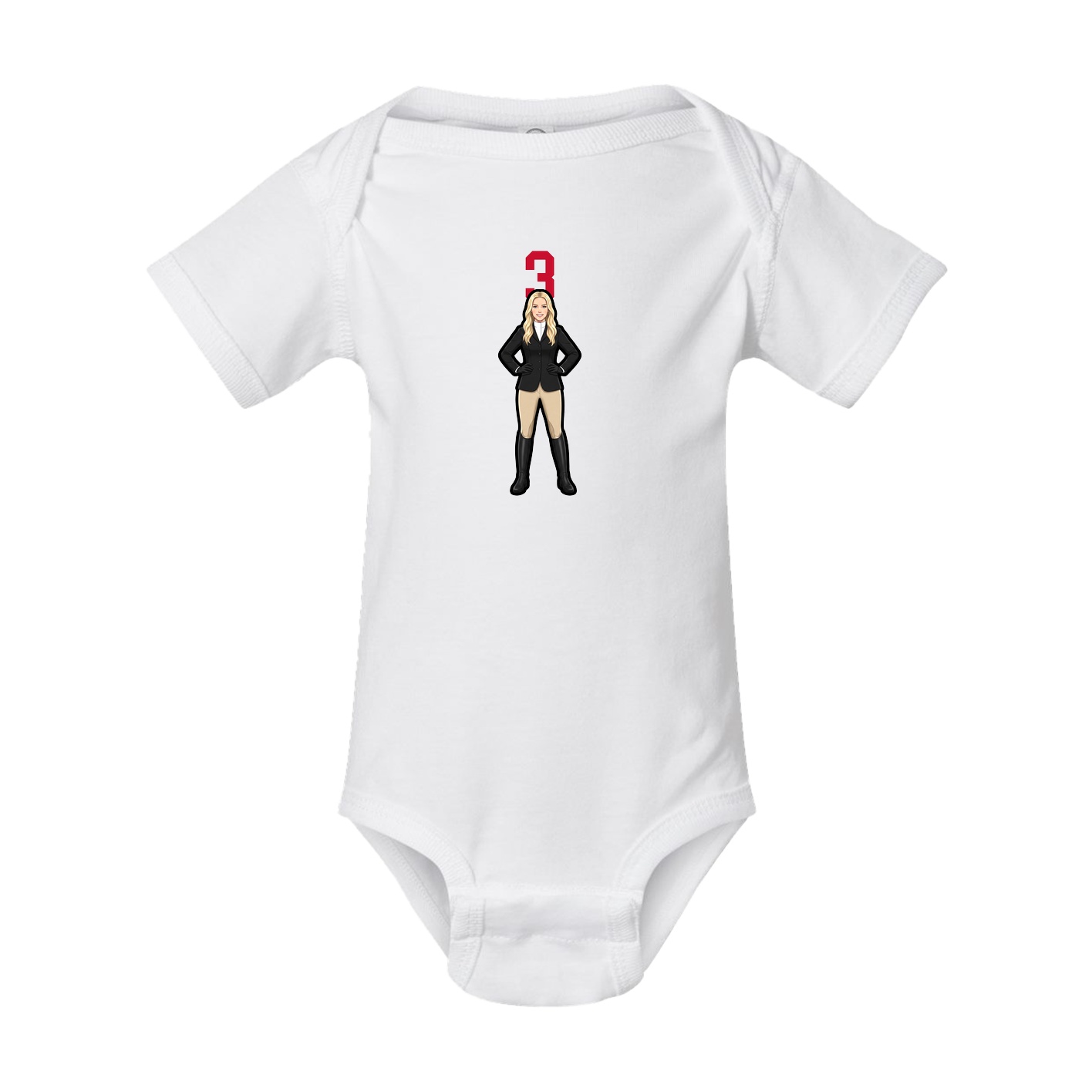 Baby Onesie — Number Top in White
