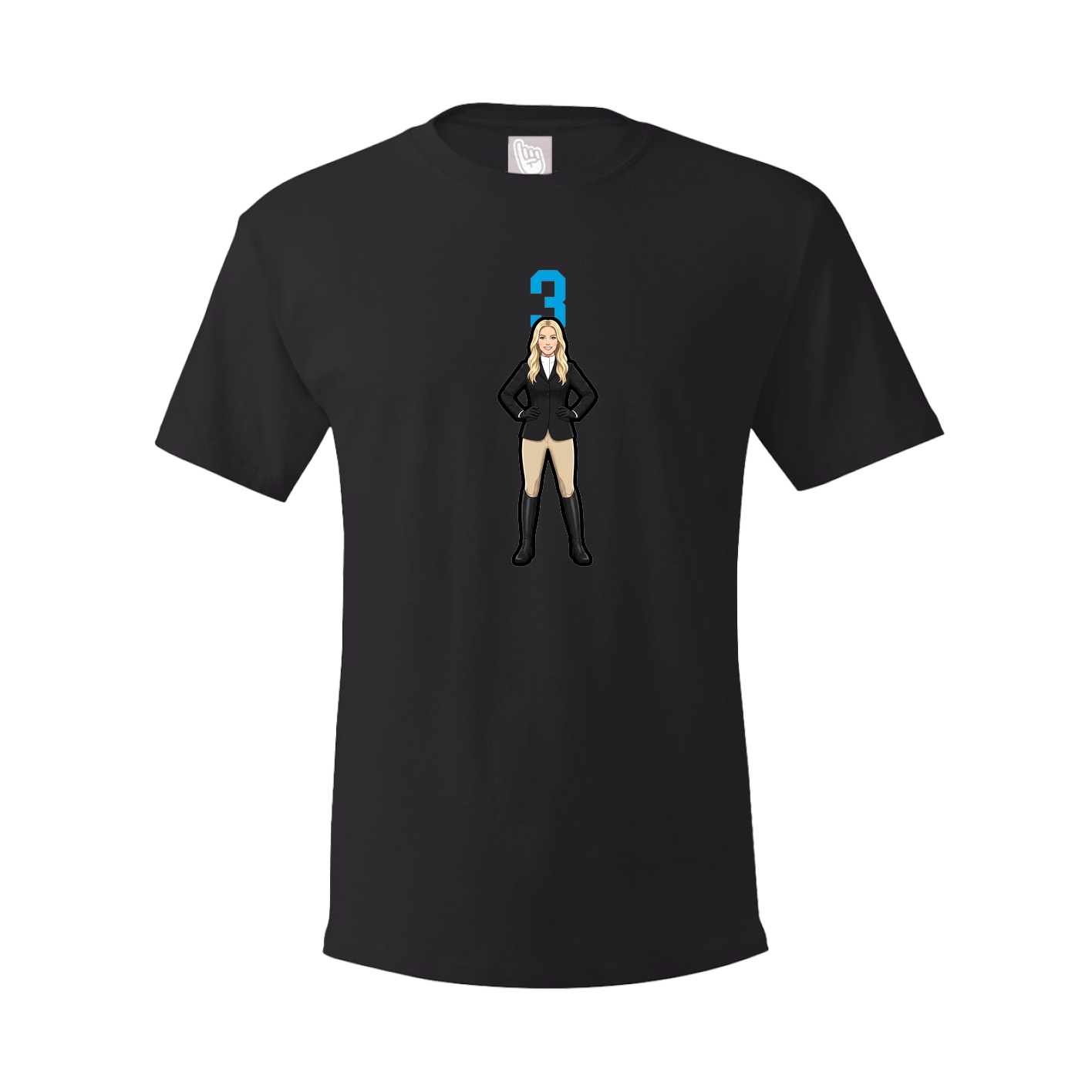 Youth Tee — Number Top in Black