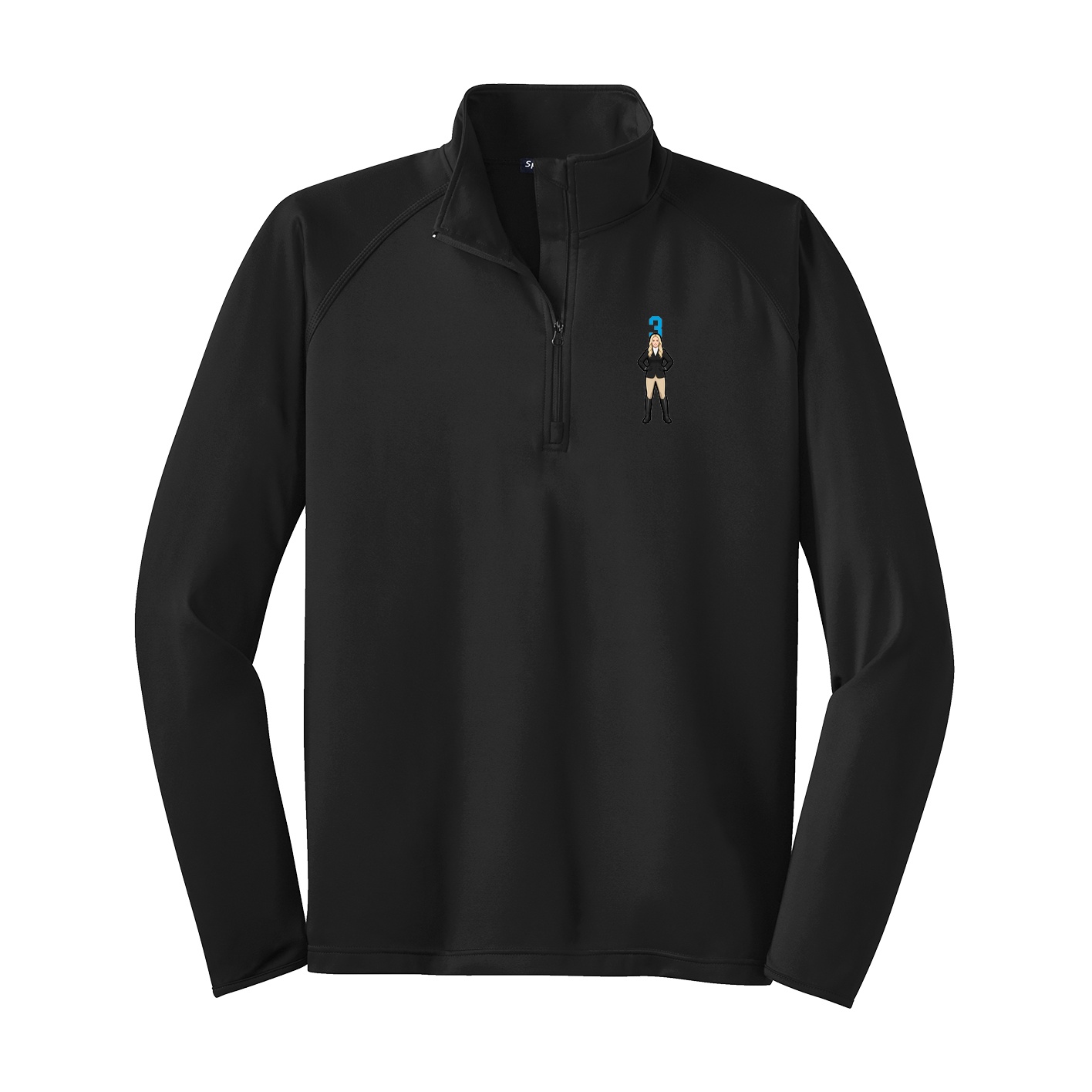 Q-Zip Pullover — Number Top in Black