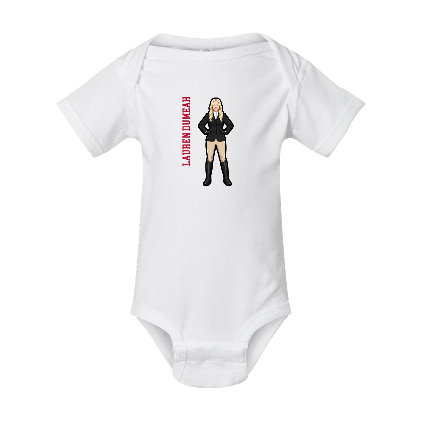 Baby Onesie — Name Vertical in White