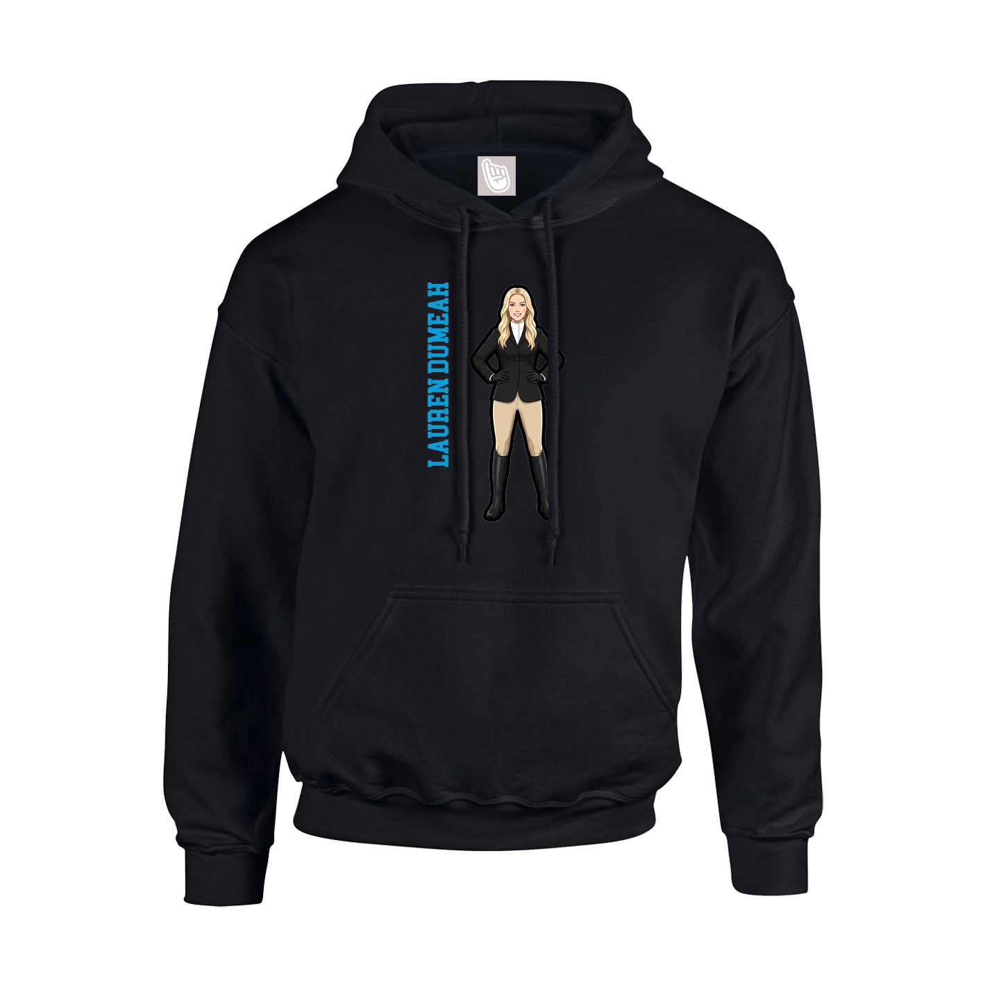Hoodie — Name Vertical in Black