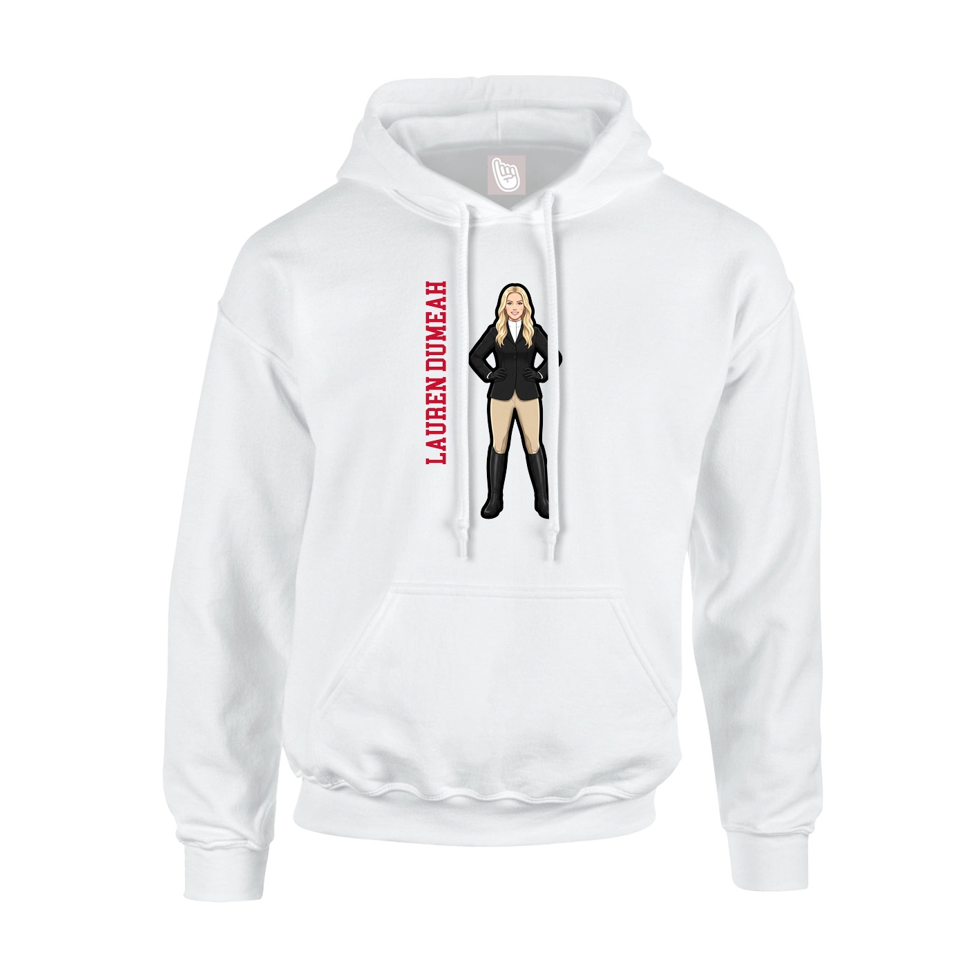 Youth Hoodie — Name Vertical in White