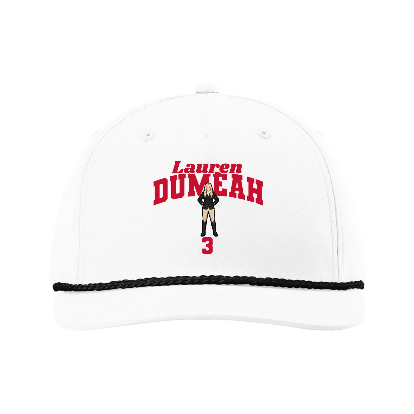 Five-Panel Classic Rope Cap — Signature Arch in White