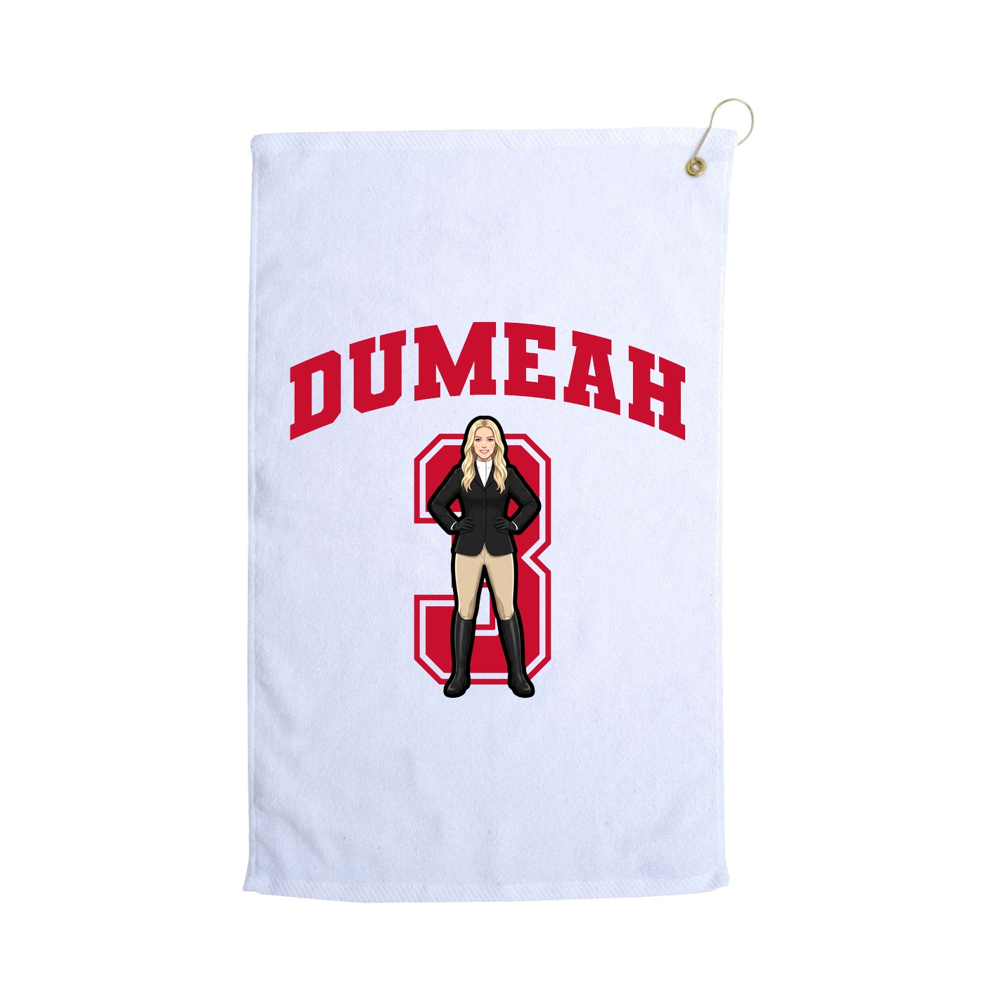 Golf Towel — Number in White