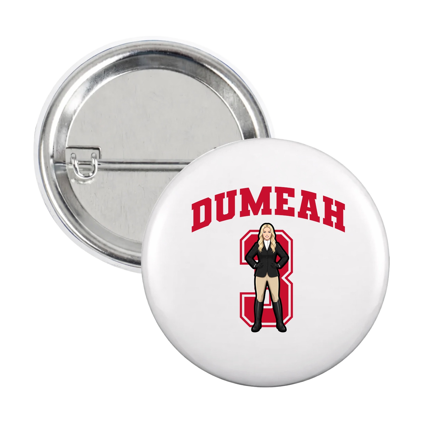 Game Day Button — Number in White