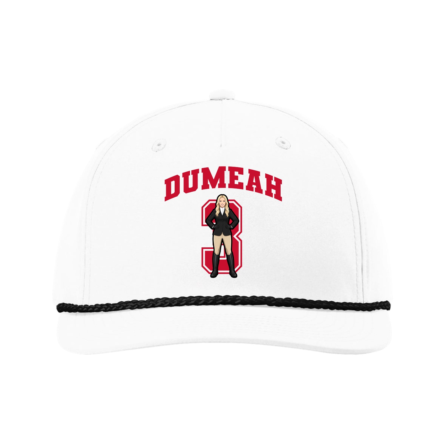 Five-Panel Classic Rope Cap — Number in White