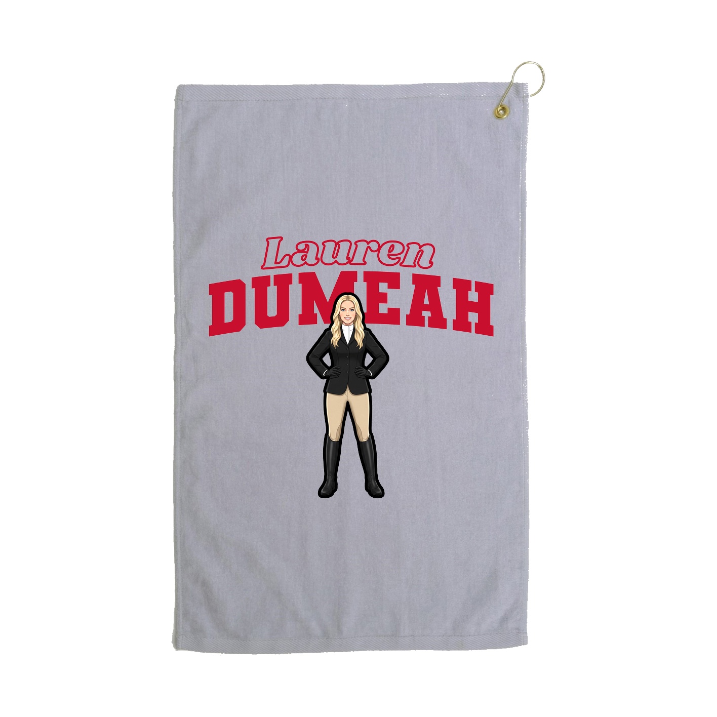 Golf Towel — Name Arch in Grey
