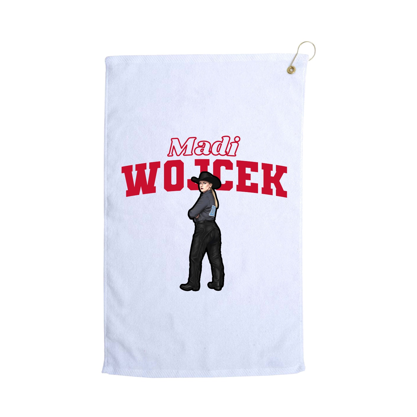 Golf Towel — Name Arch in White