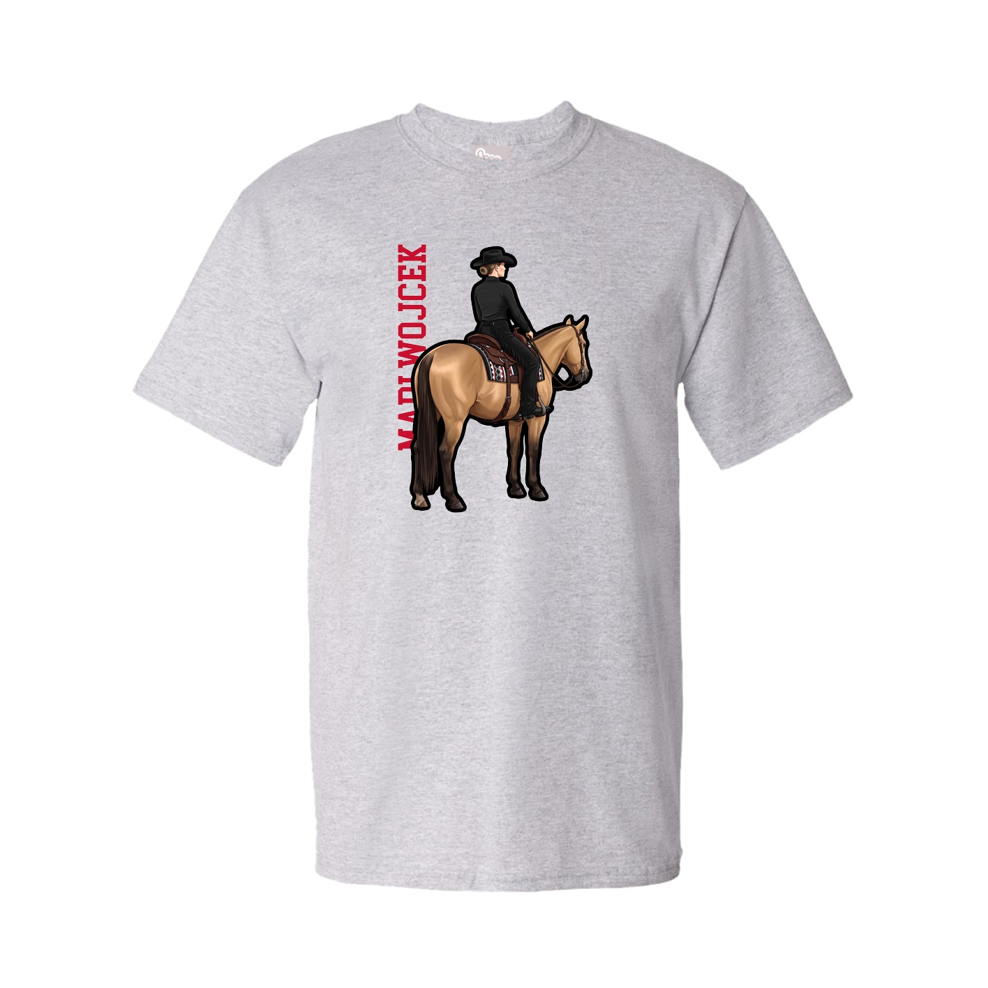 Youth Tee — Name Vertical in Grey