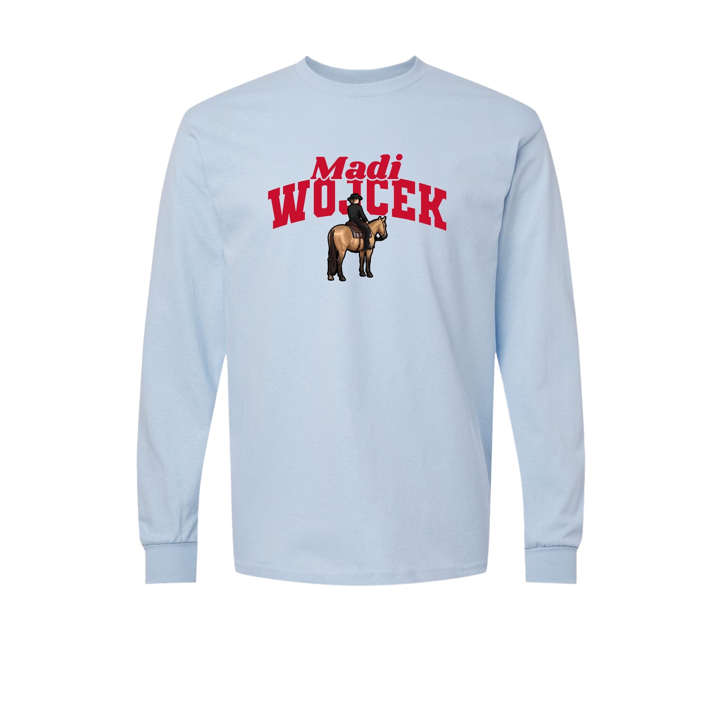 Long Sleeve Tee — Signature Arch in Light Blue