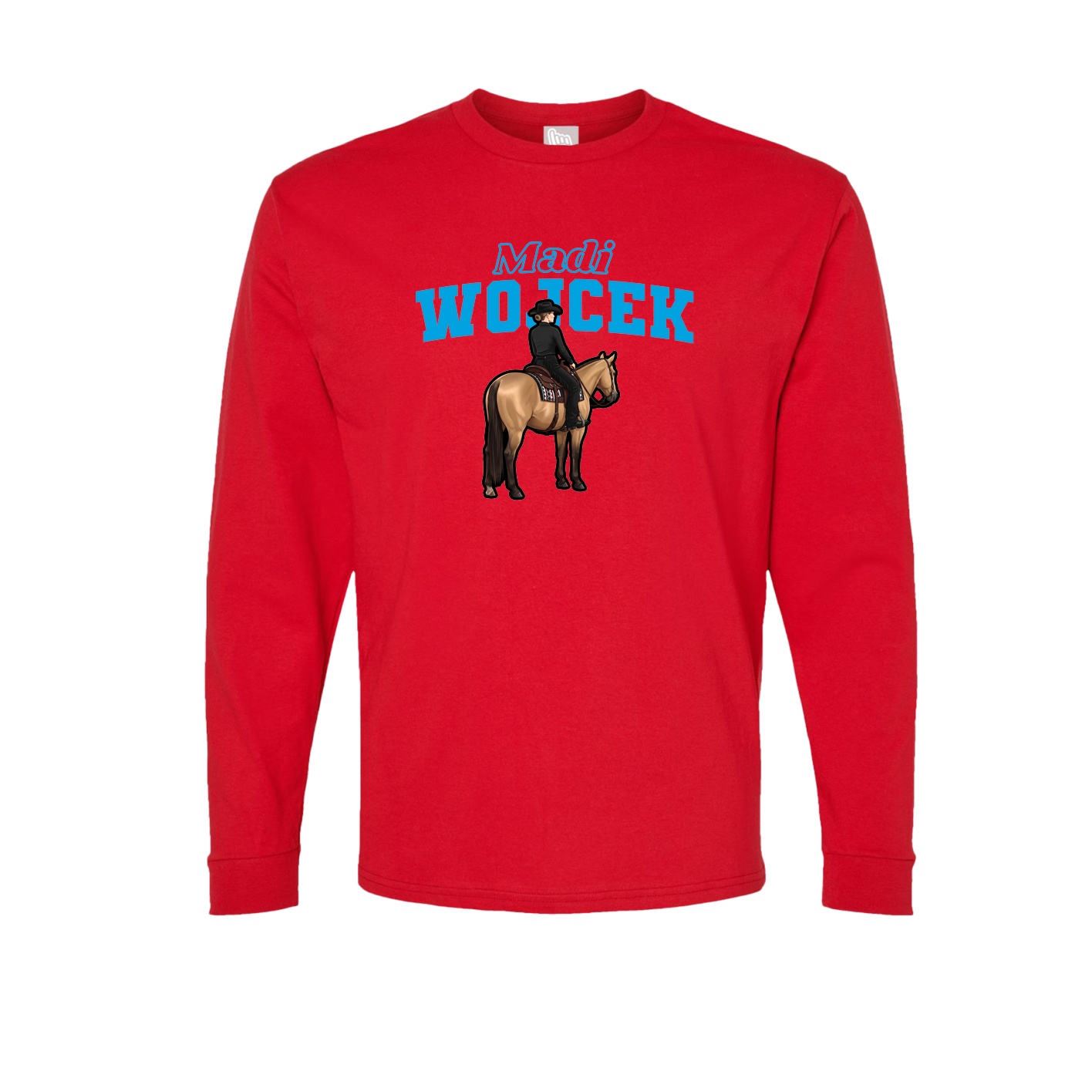 Long Sleeve Tee — Name Arch in Red