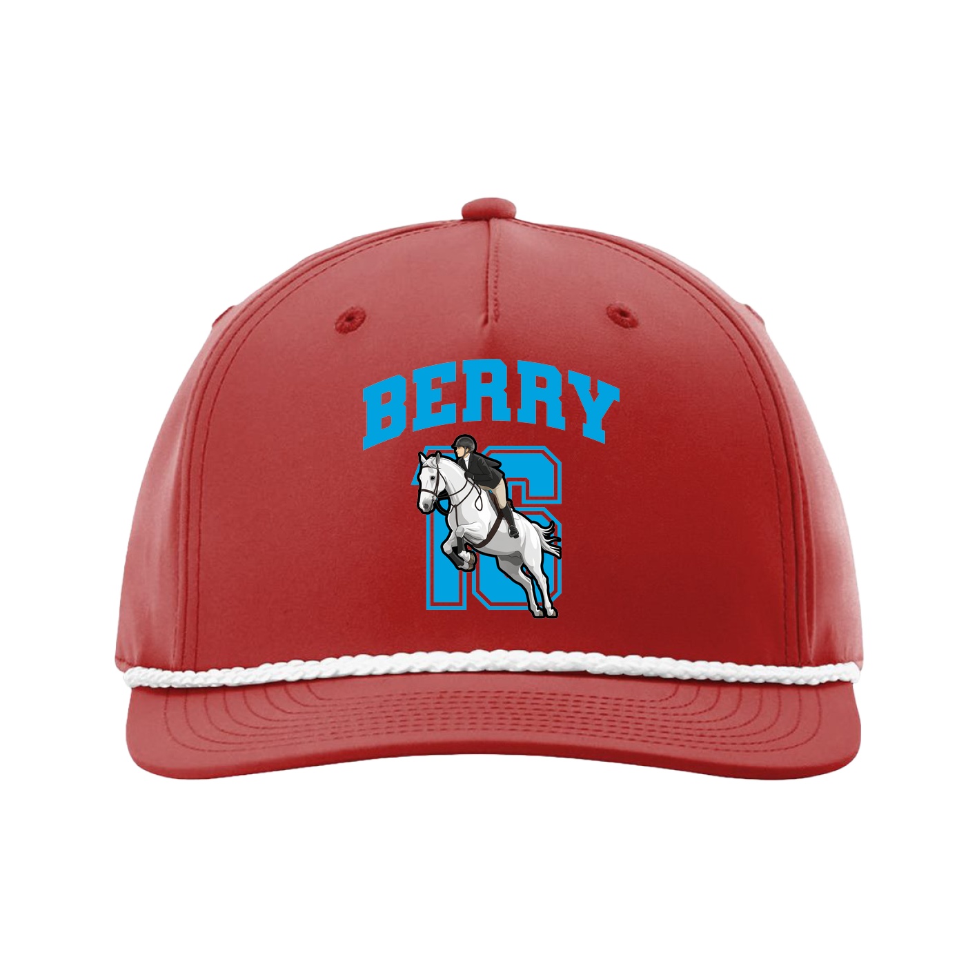 Five-Panel Classic Rope Cap — Number in Red