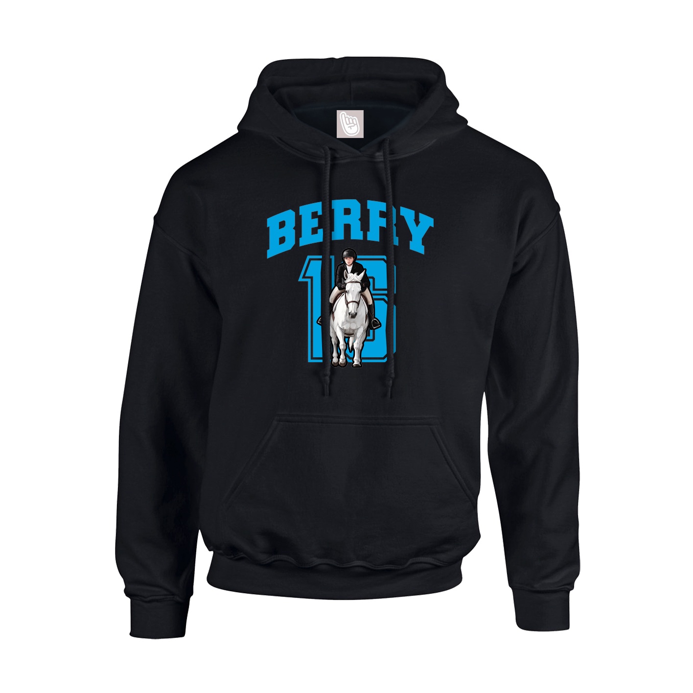 Youth Hoodie — Number in Black