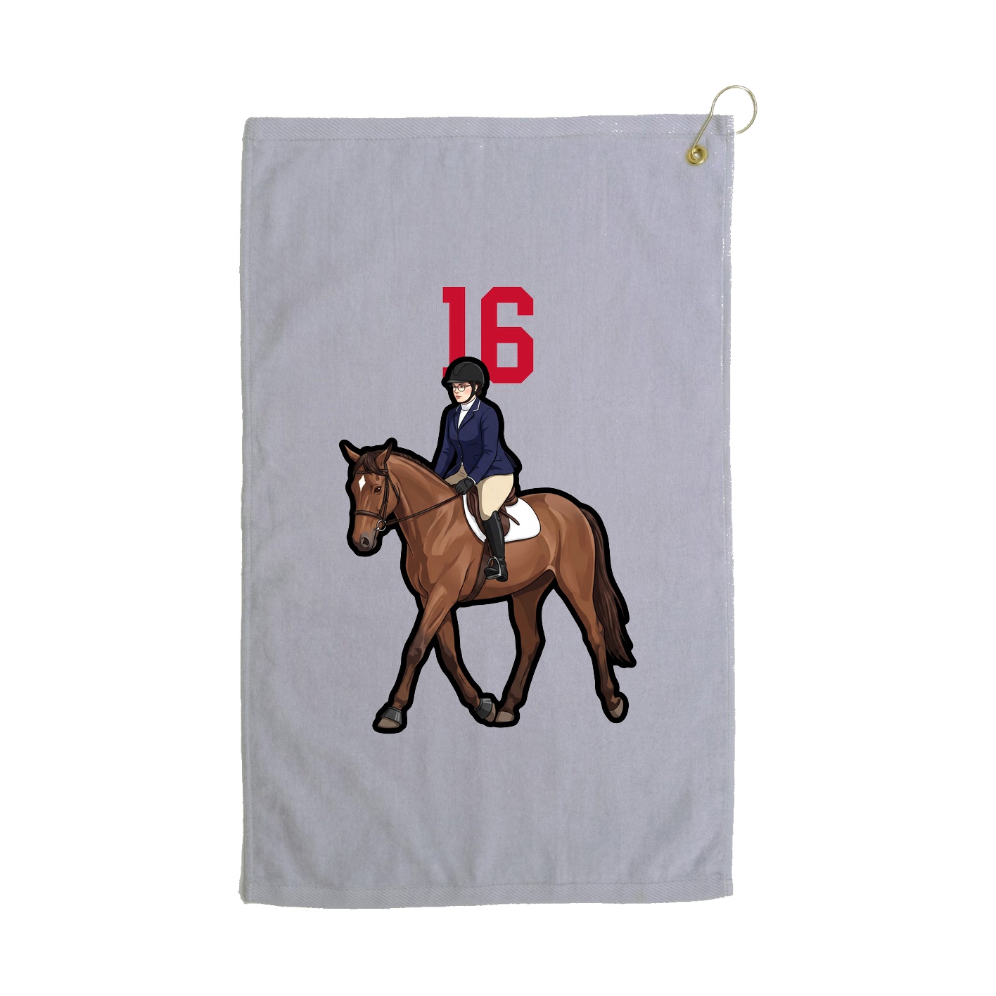 Golf Towel — Number Top in Grey