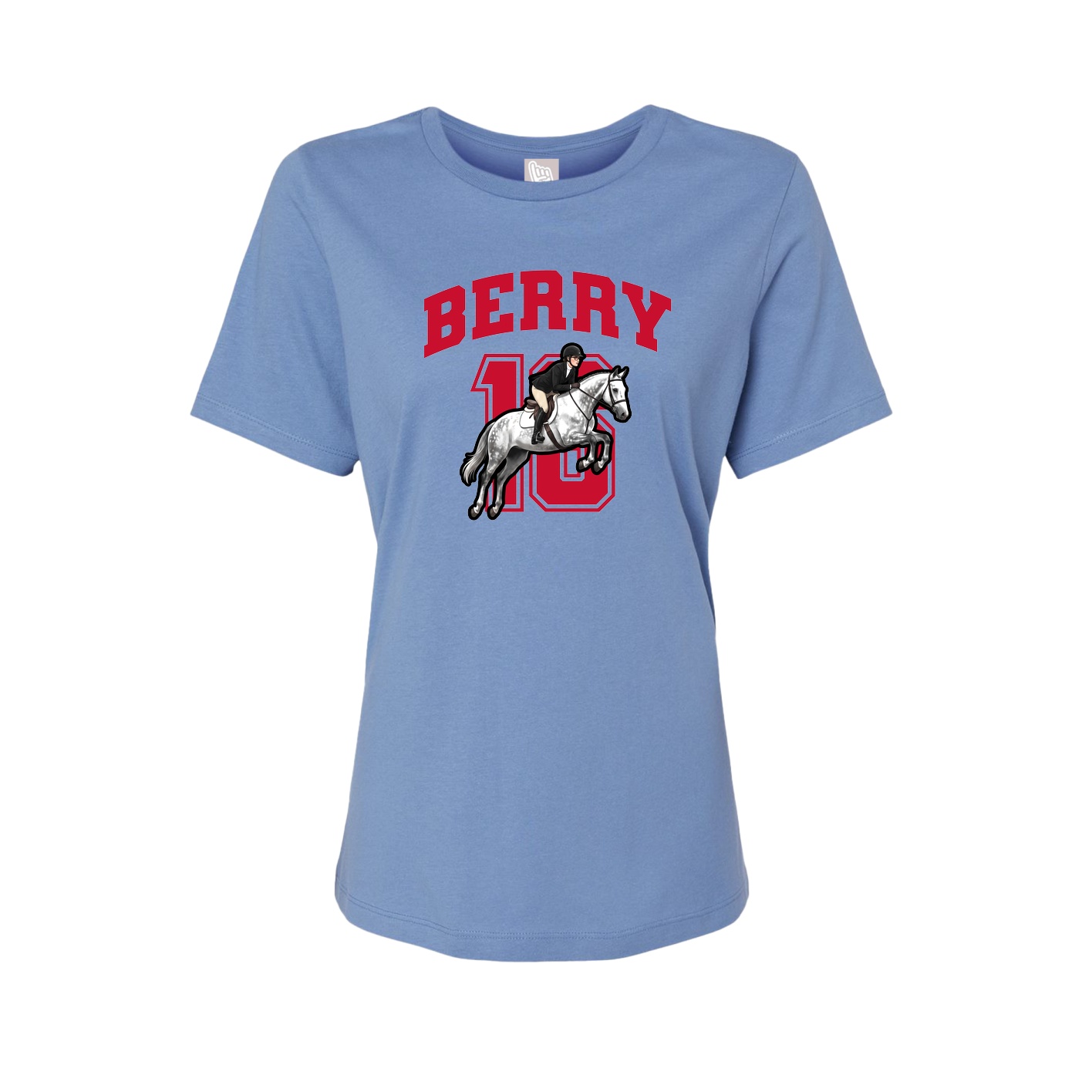 Fitted Women's Tee — Number in Powder Blue