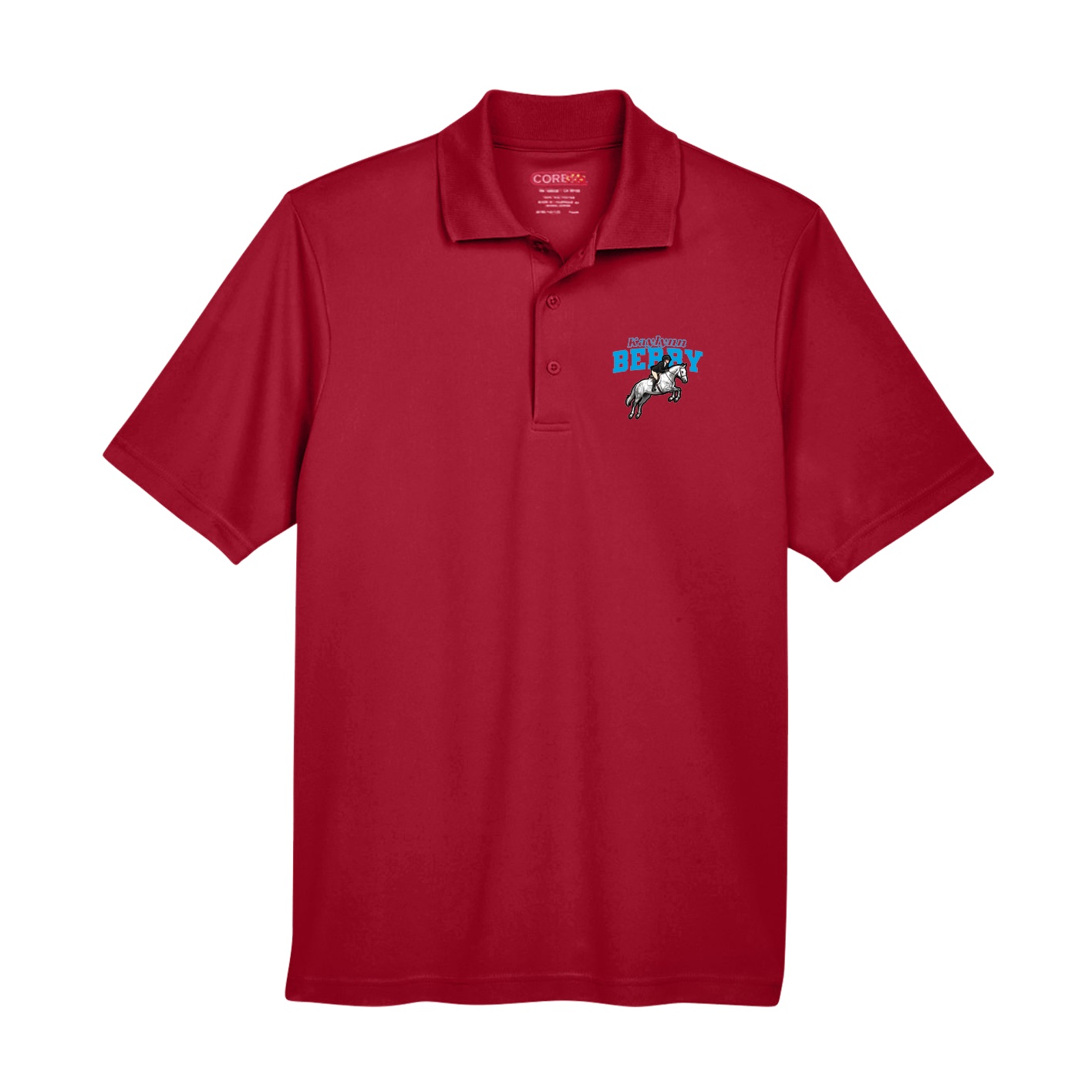 Performance Polo — Name Arch in Red