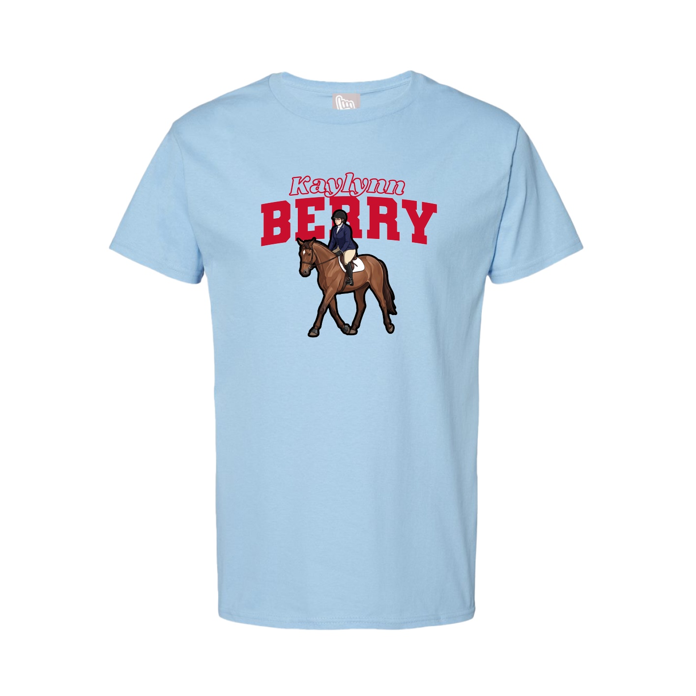 Youth Tee — Name Arch in Light Blue