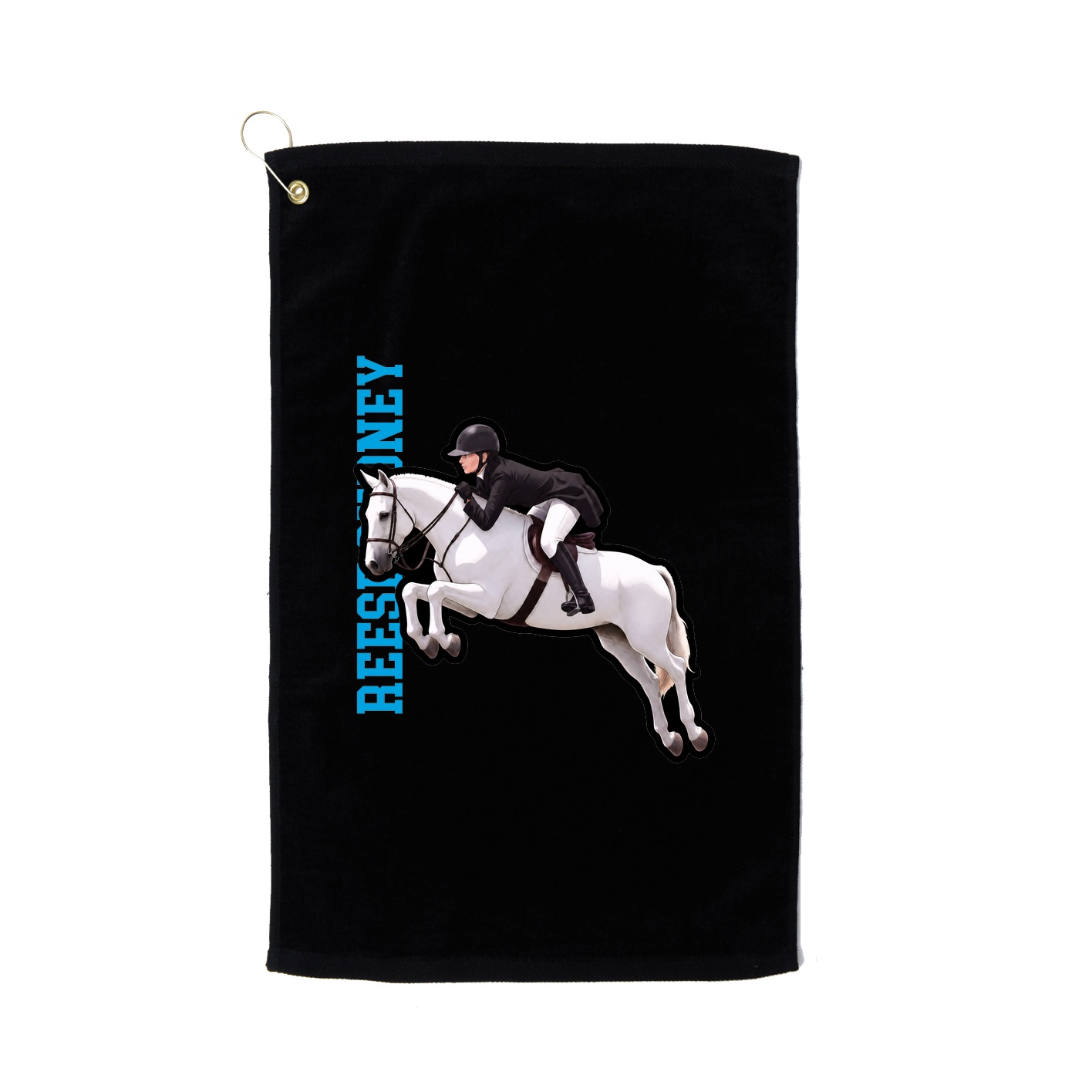 Golf Towel — Name Vertical in Black
