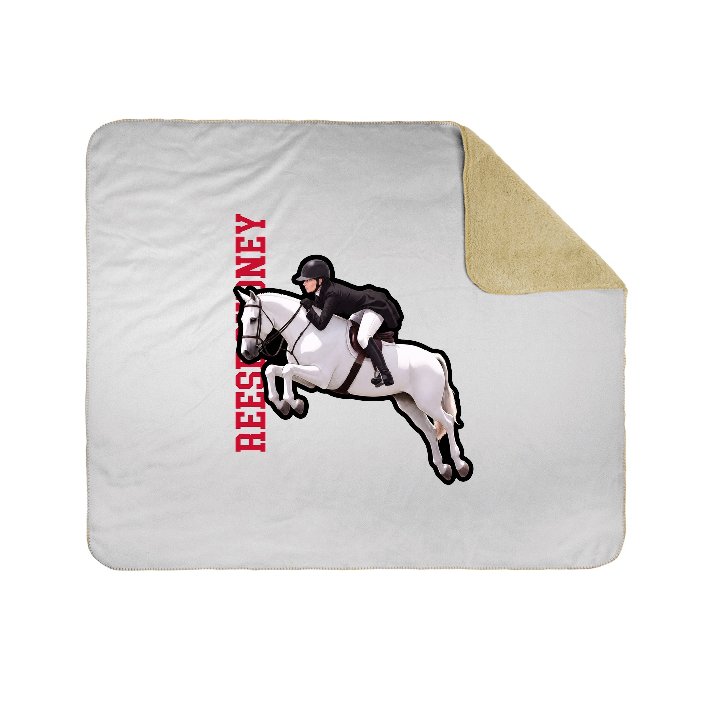 Throw Blanket — Name Vertical in White