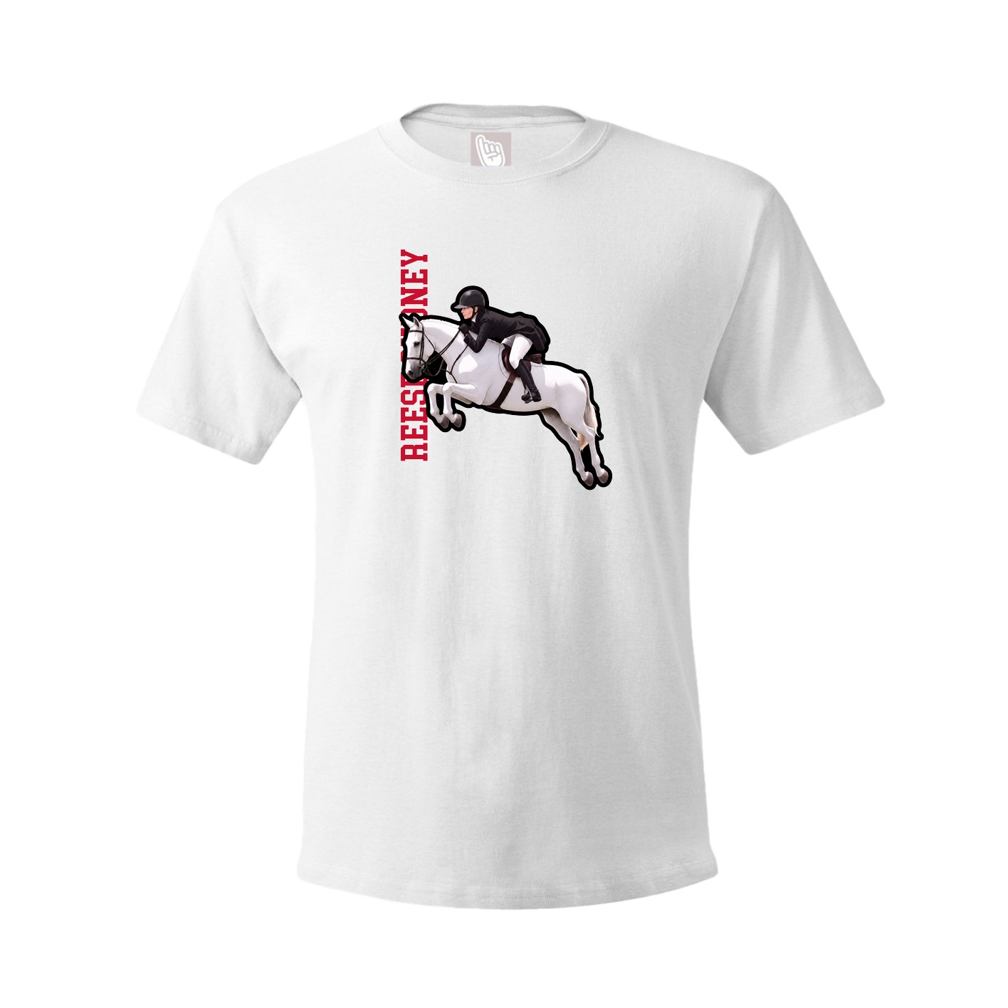 Youth Tee — Name Vertical in White