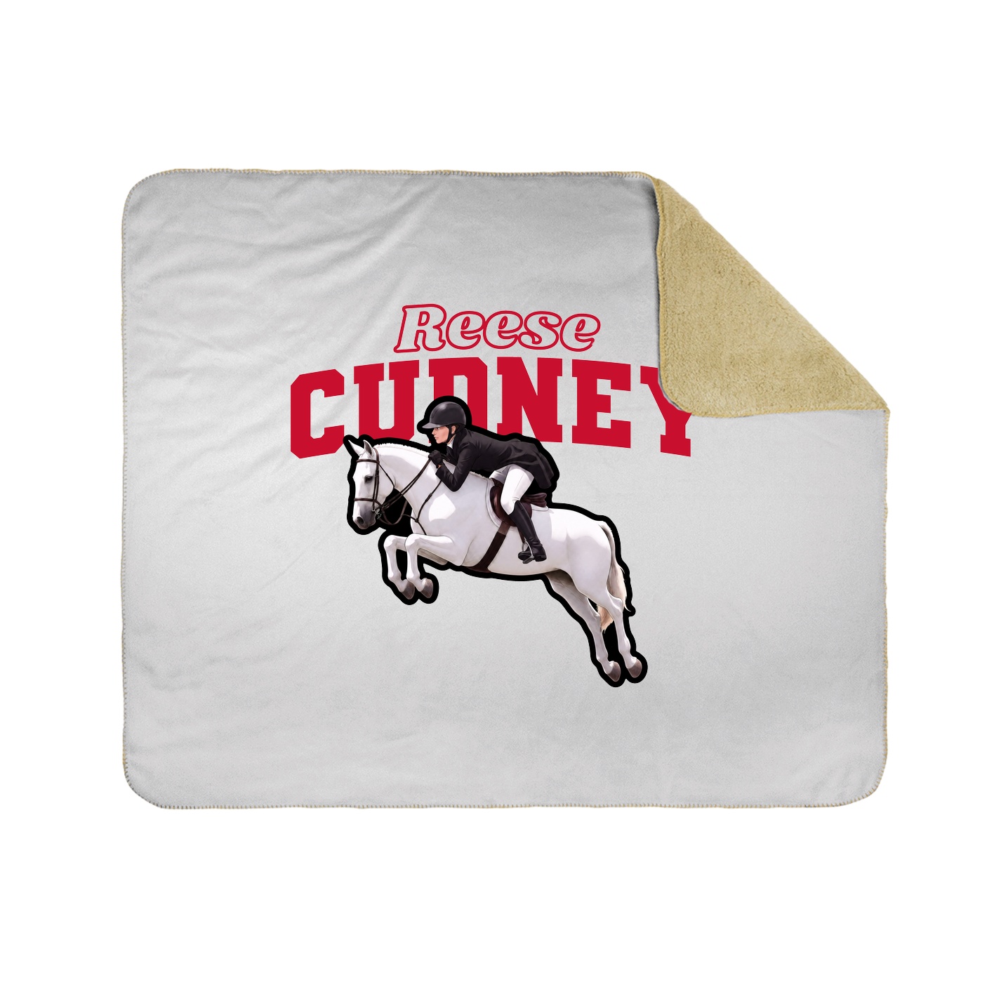 Throw Blanket — Name Arch in White
