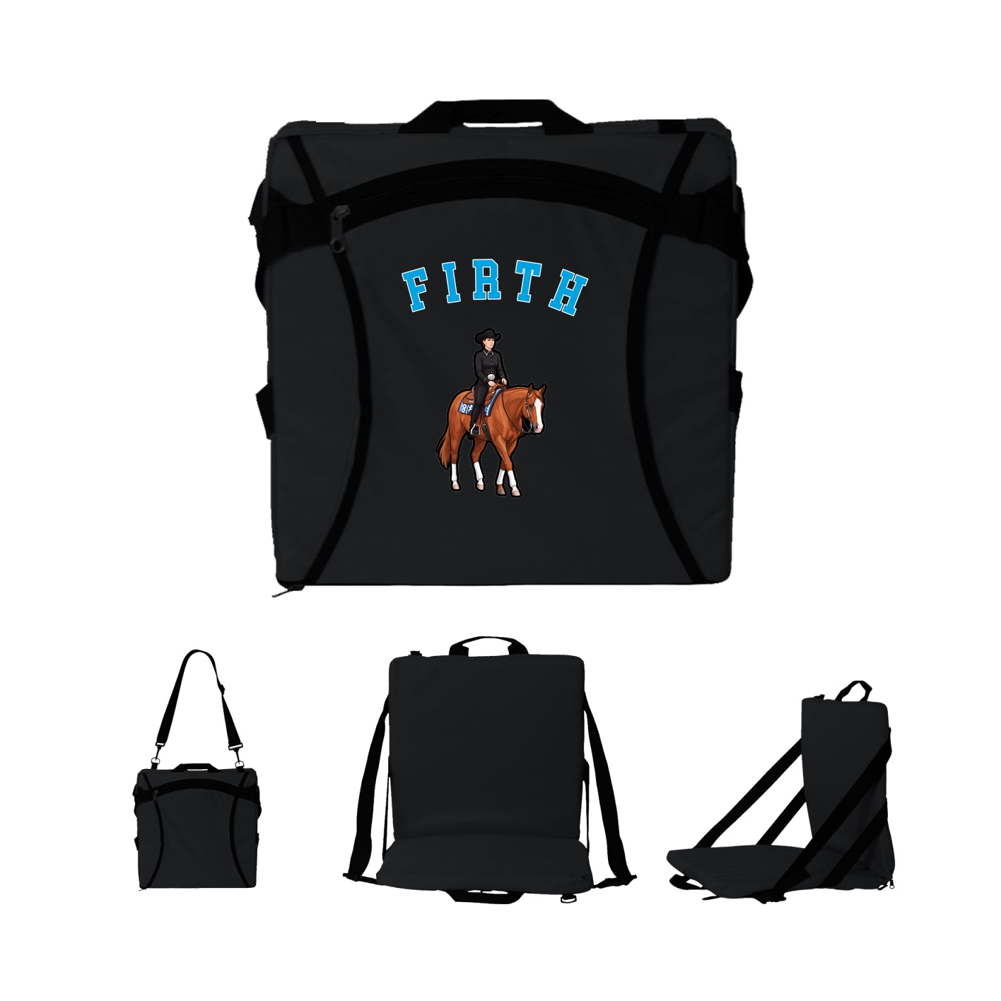Folding Stadium Seat — Shirsey Arch in Black
