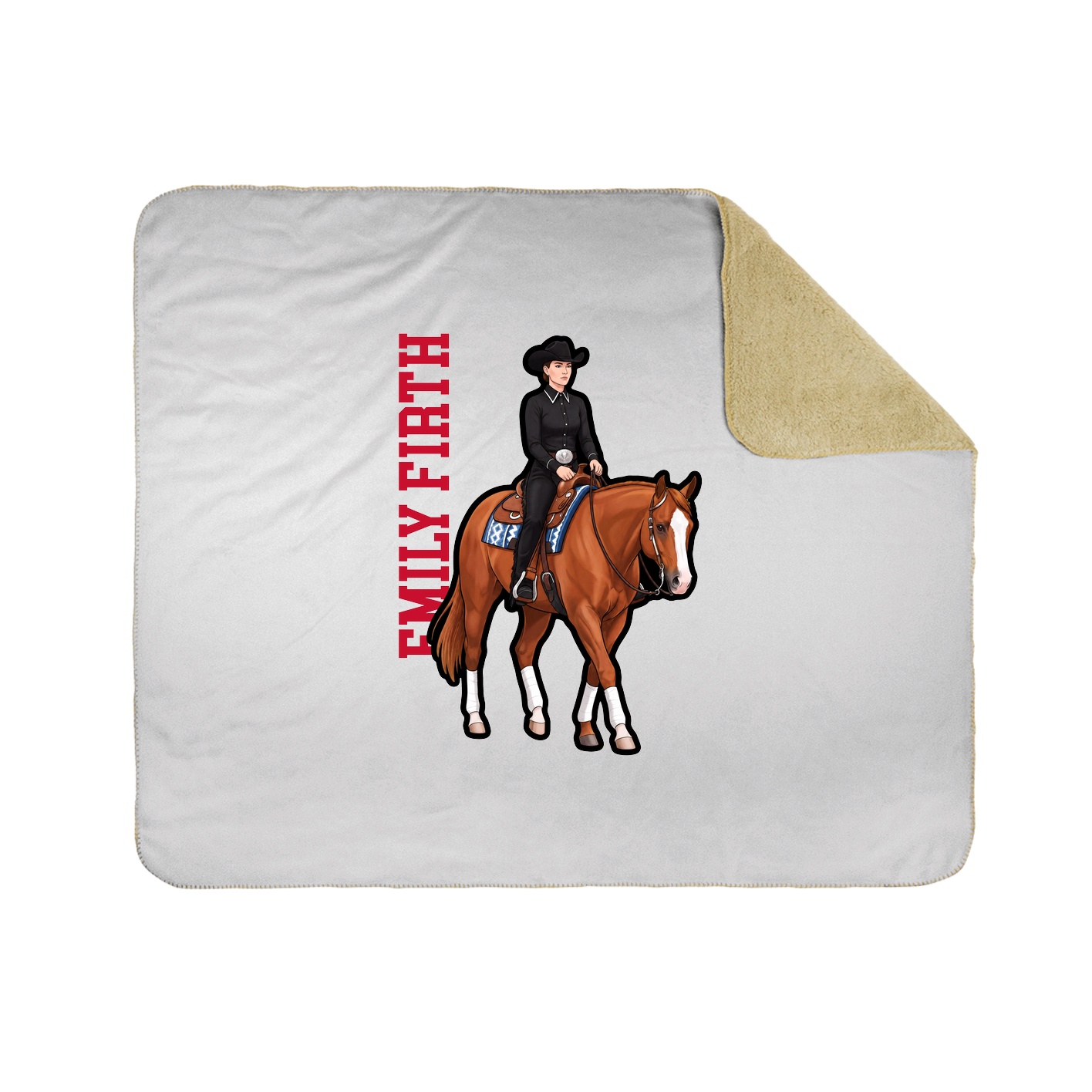 Throw Blanket — Name Vertical in White