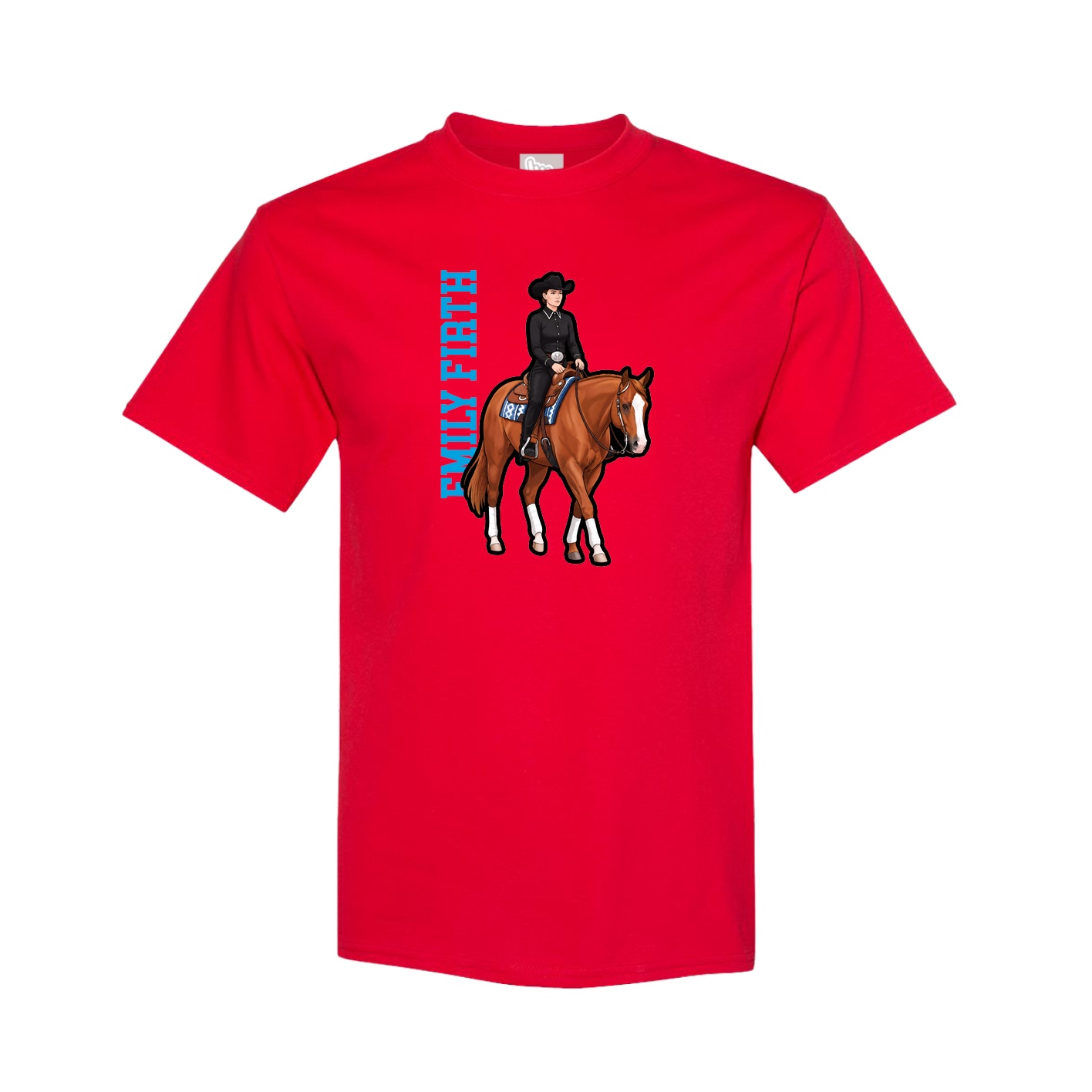 Youth Tee — Name Vertical in Red