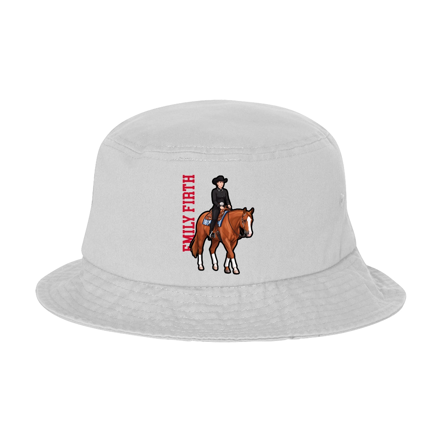 Bucket Cap — Name Vertical in White