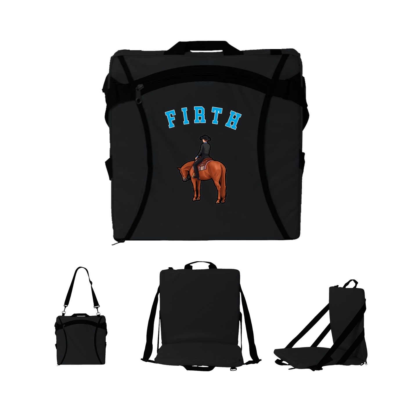 Folding Stadium Seat — Shirsey Arch in Black