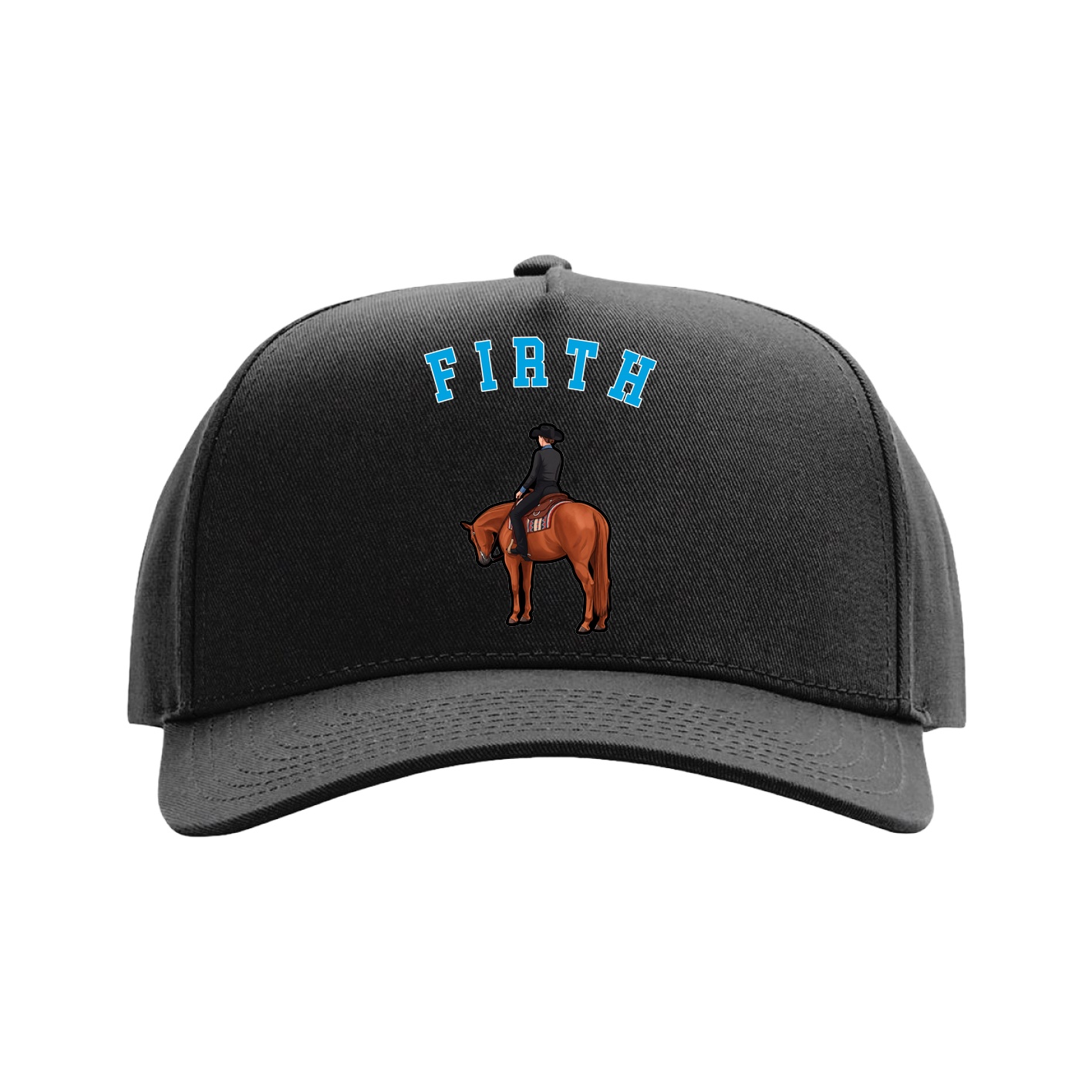 Full Fabric Five-Panel Champ Cap — Shirsey Arch in Black