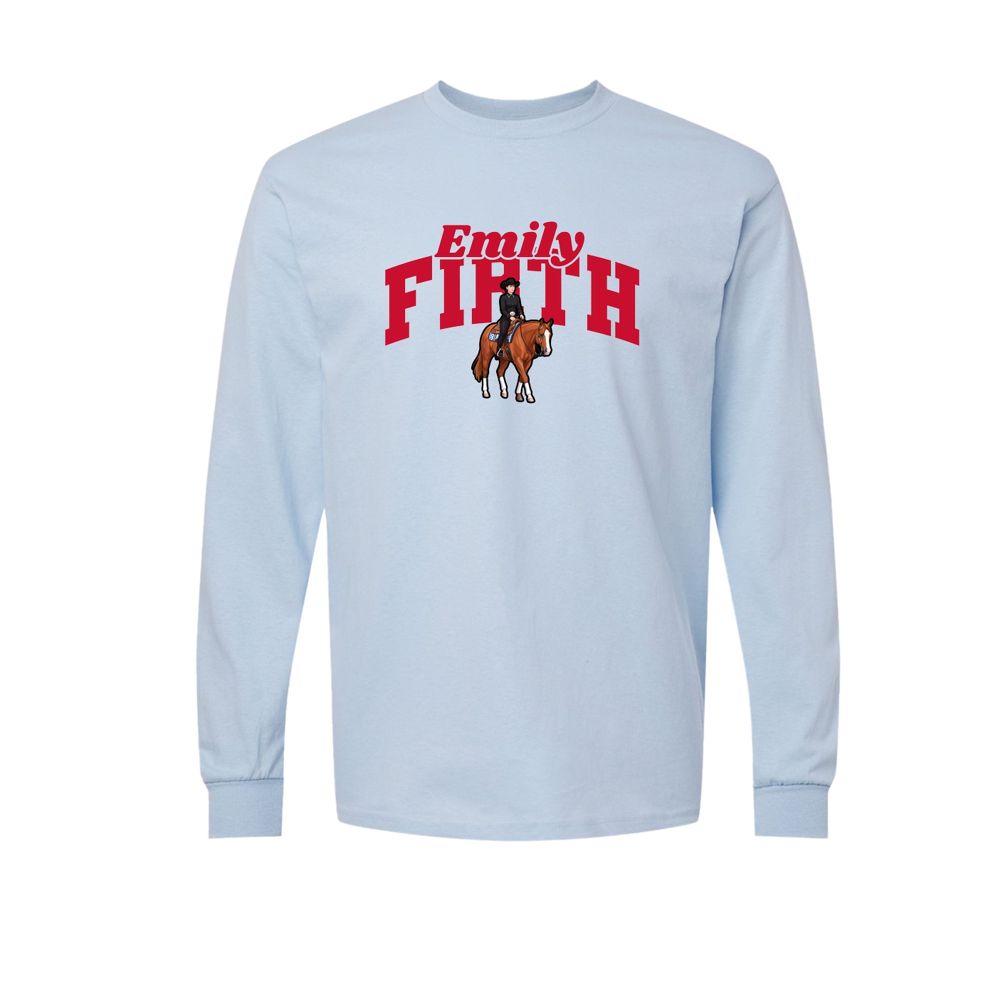 Long Sleeve Tee — Signature Arch in Light Blue