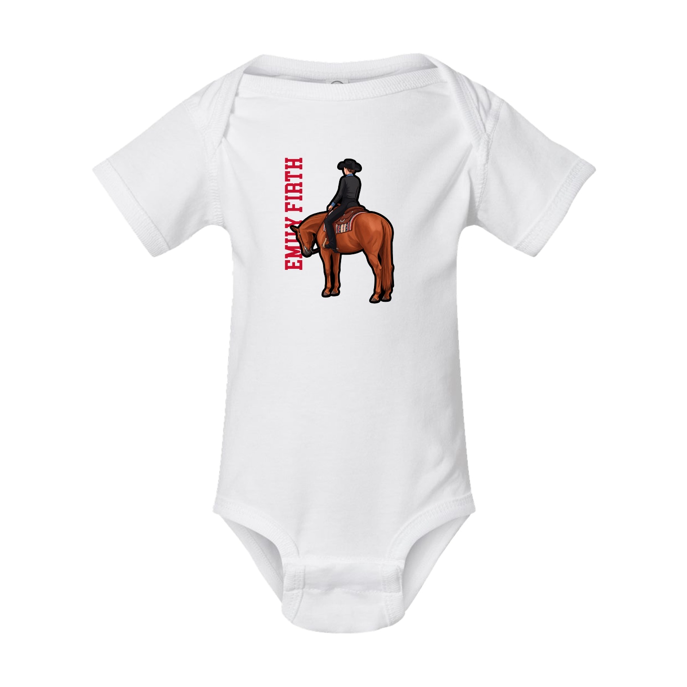Baby Onesie — Name Vertical in White