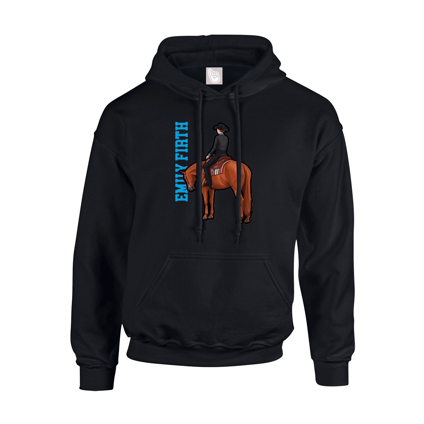 Hoodie — Name Vertical in Black