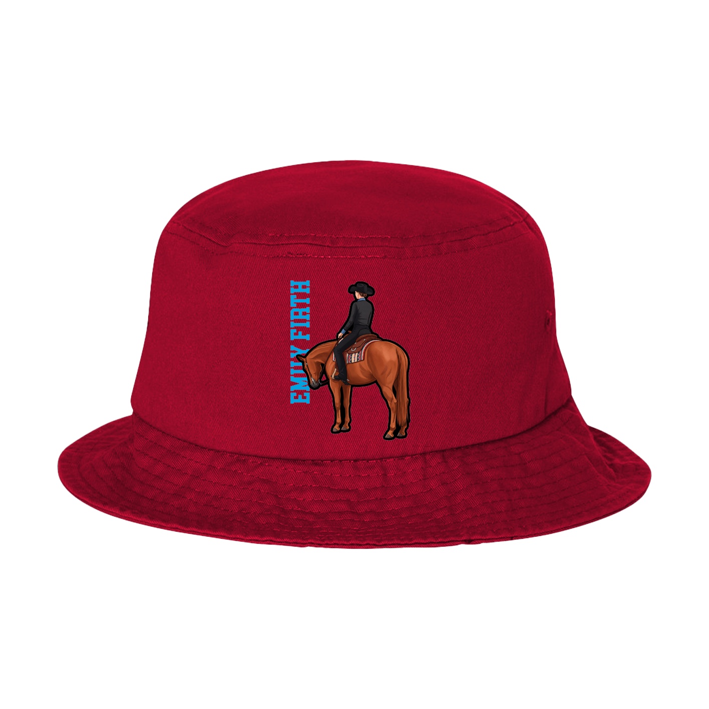 Bucket Cap — Name Vertical in Red