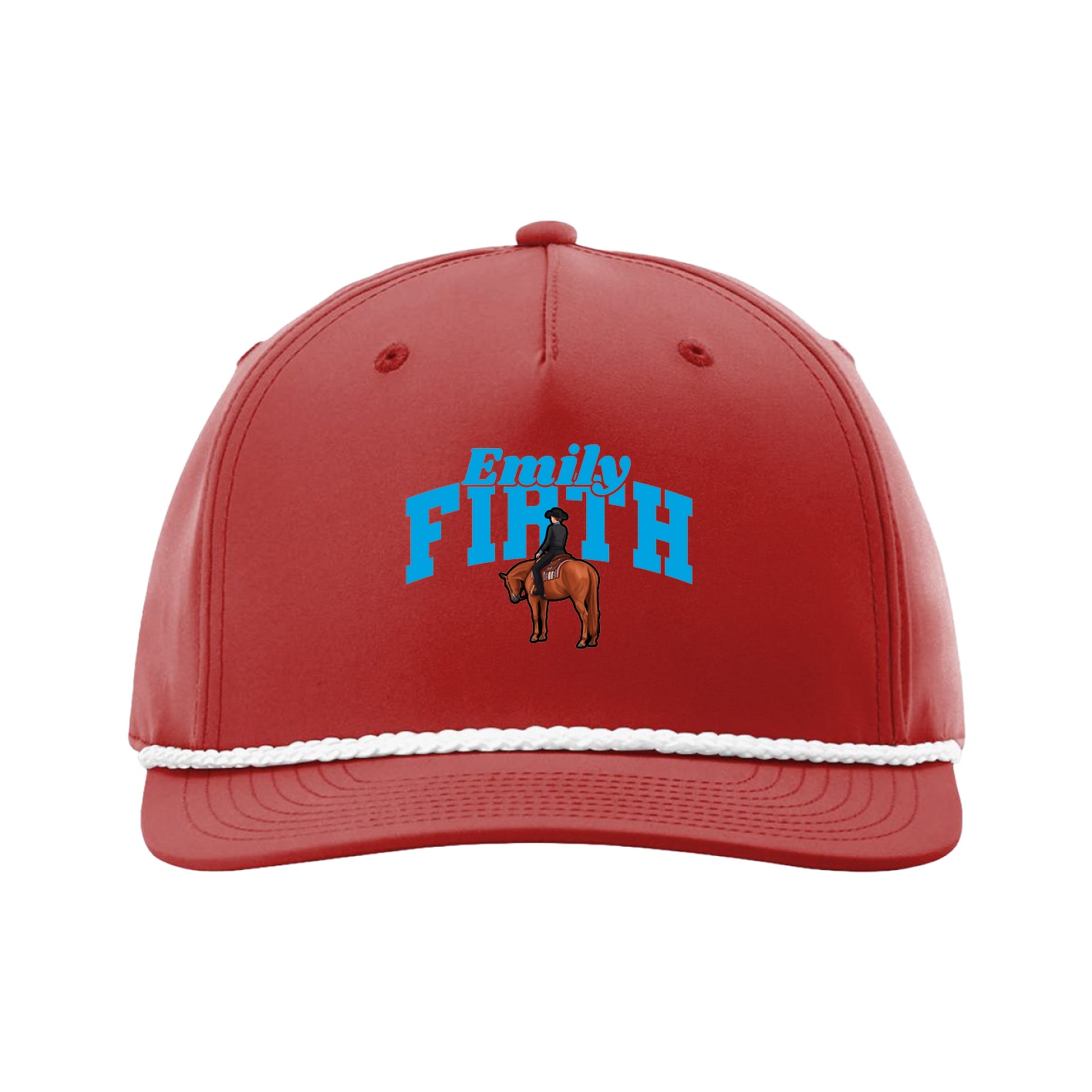 Five-Panel Classic Rope Cap — Signature Arch in Red