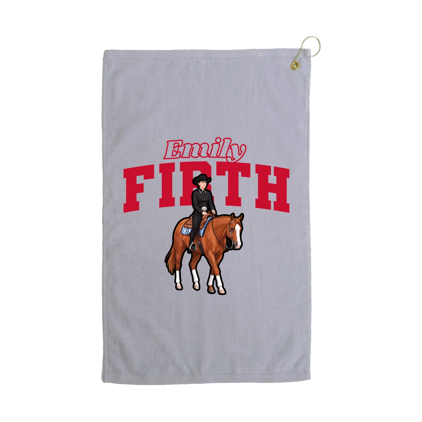 Golf Towel — Name Arch in Grey