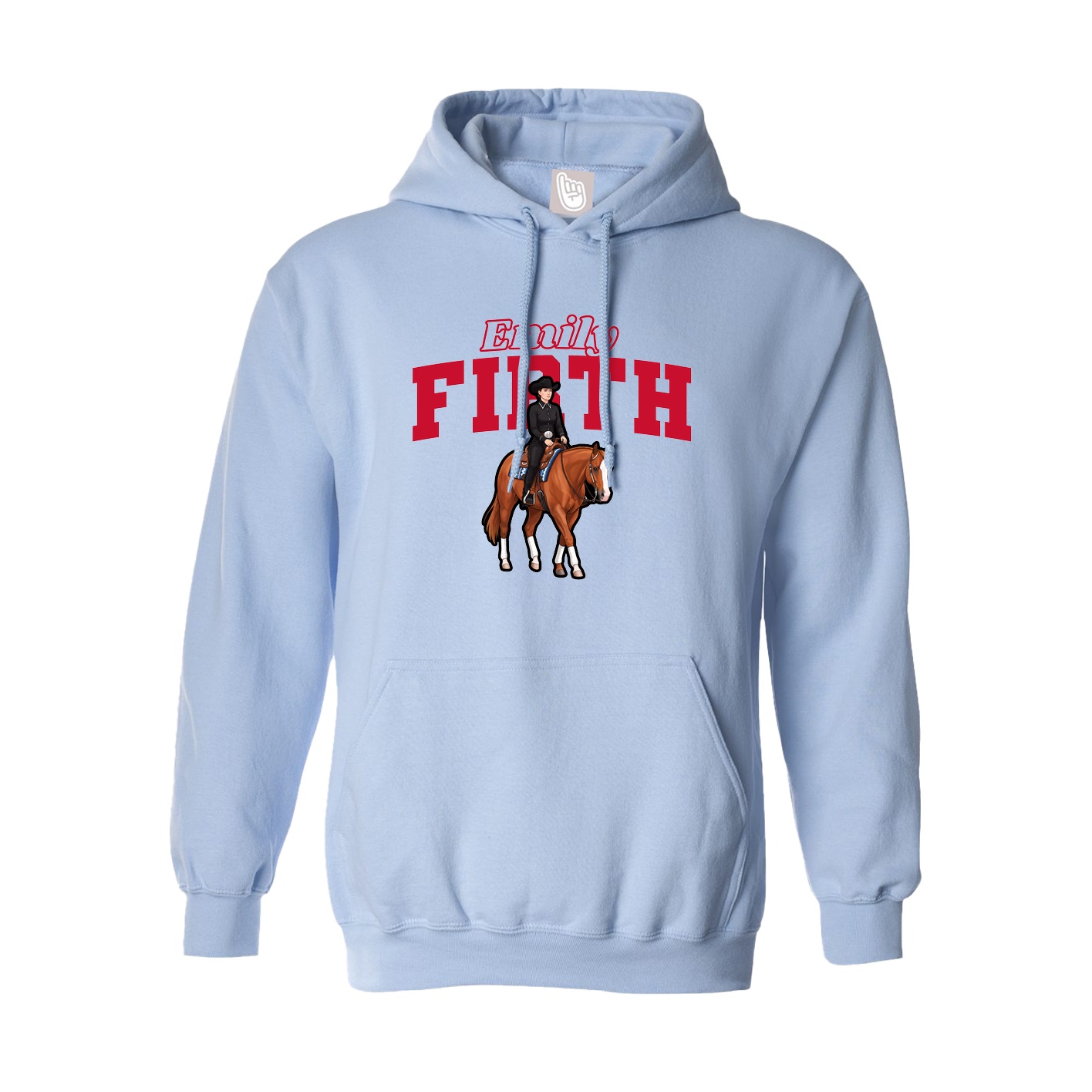 Hoodie — Name Arch in Light Blue